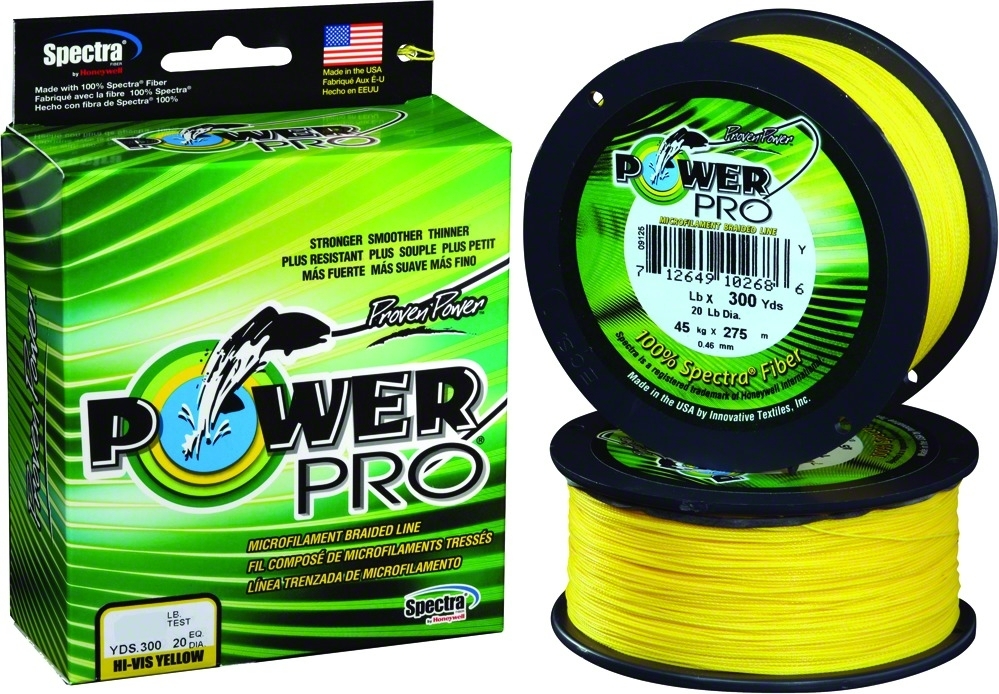 Power Pro 21100200300Y Spectra Braided Fishing Line 20 lb 300 Yd Yellow