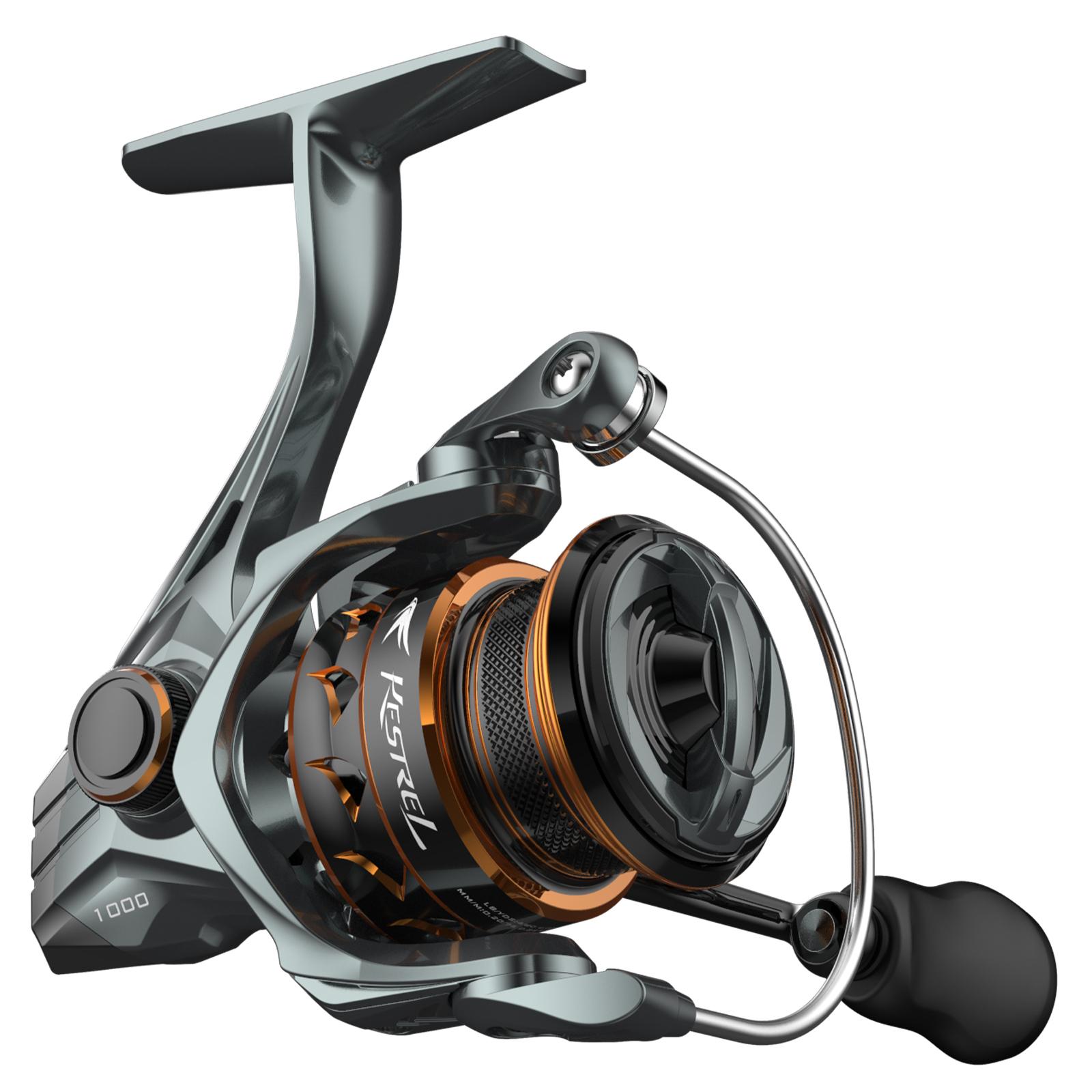 KastKing KRLSPNKS-SFS10GS Kestrel Spinning Reel 1000 Black Gold