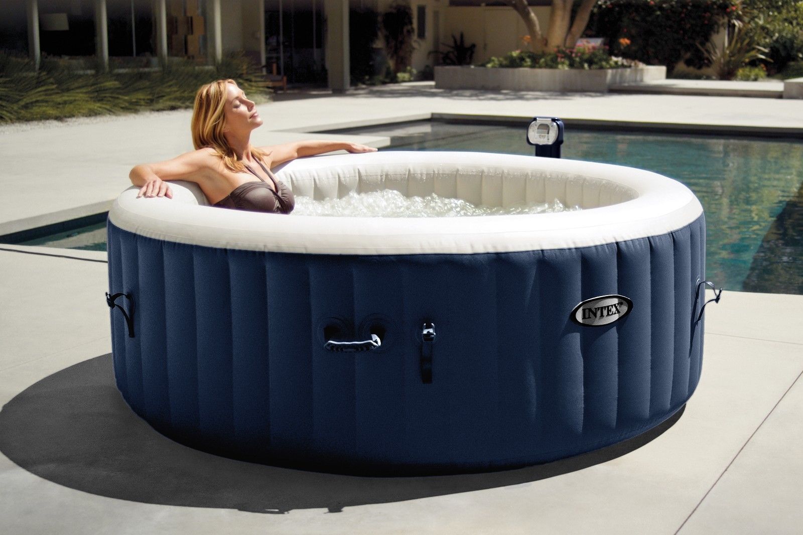 intex purespa bubble hot tub & pool set