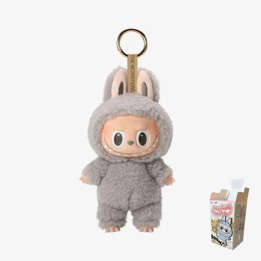 POP MART LABUBU Sesame Bean ぬいぐるみキーホルダー POP MART Labubu V1 Exciting Macaron The Monsters Sesame Bean Plush