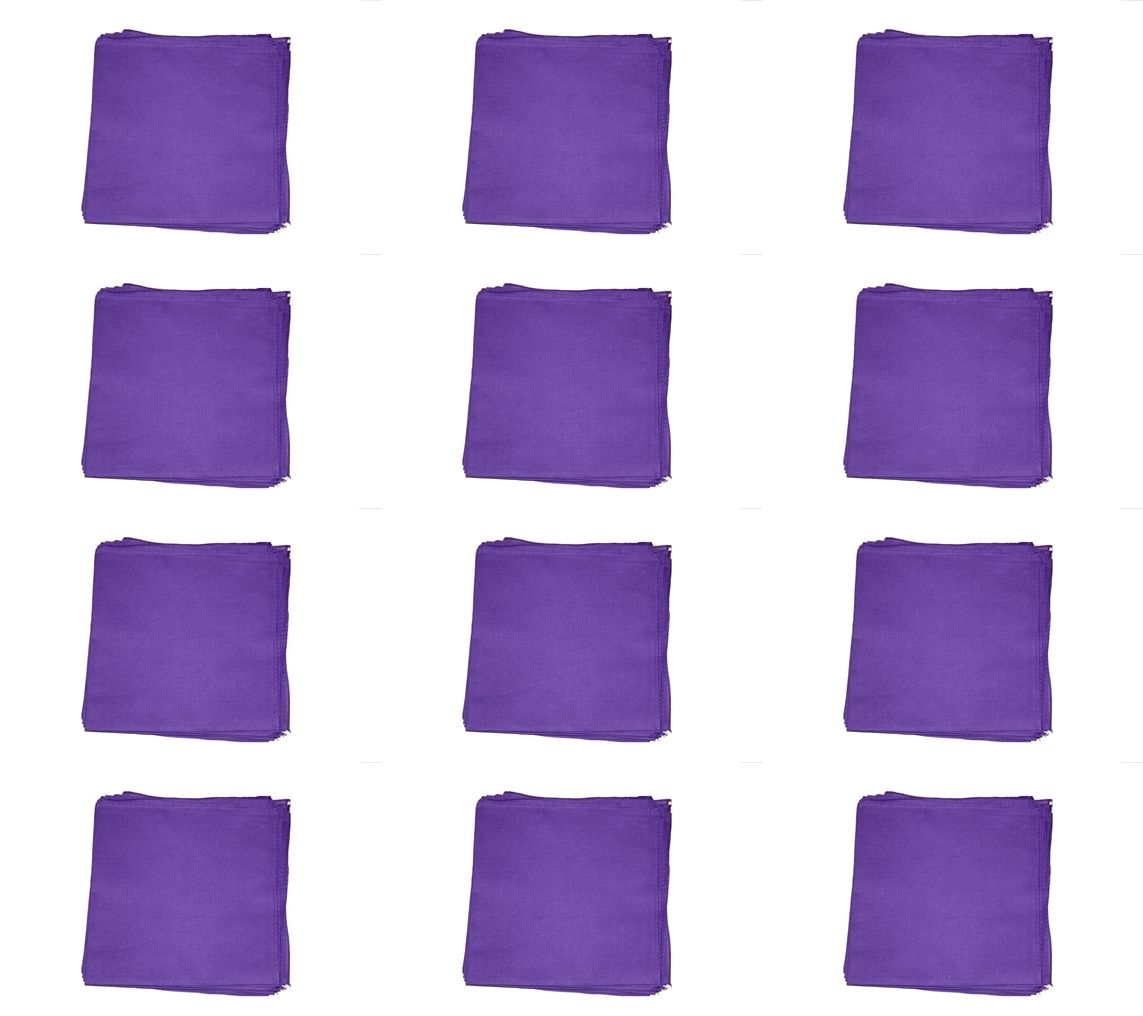 Zac's Alter Ego® Set of 12 Plain Bandanas, Neckerchieves, Headties - 100% Cotton - Picture 19 of 25