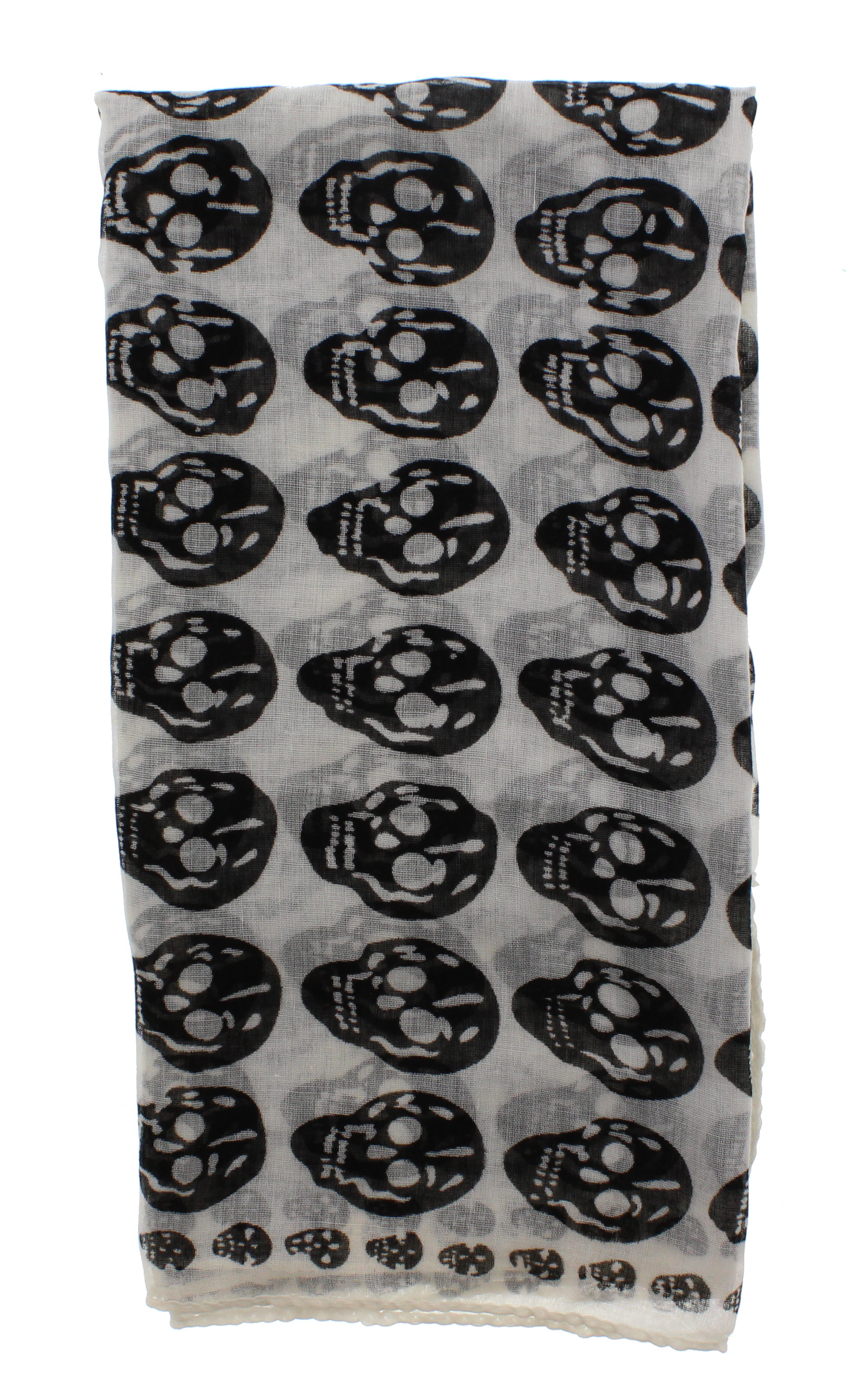 Zac/'s Alter Ego Long Lightweight Fashionable Unisex Skull Print Scarf