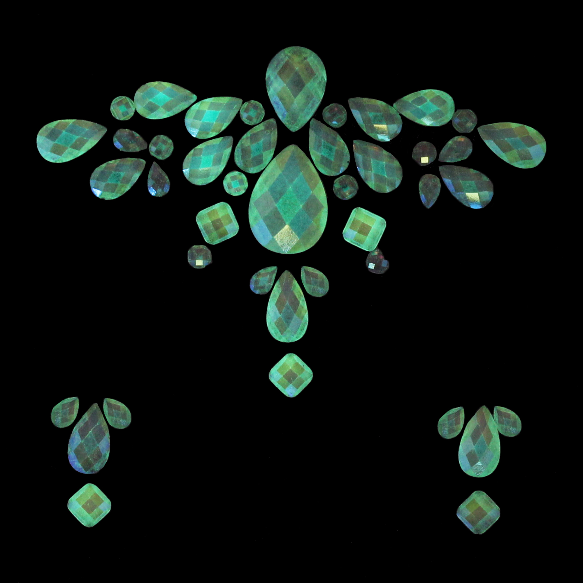 Dual AB & Glow in the Dark Crystal Face Gems/ Jewels Summer Festival