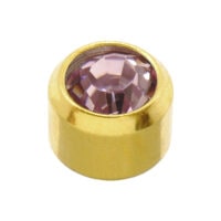 Pair of Gold or Silver Plated 4mm Caflon Ear Piercing Clear Crystal Stone - Picture 2 of 13