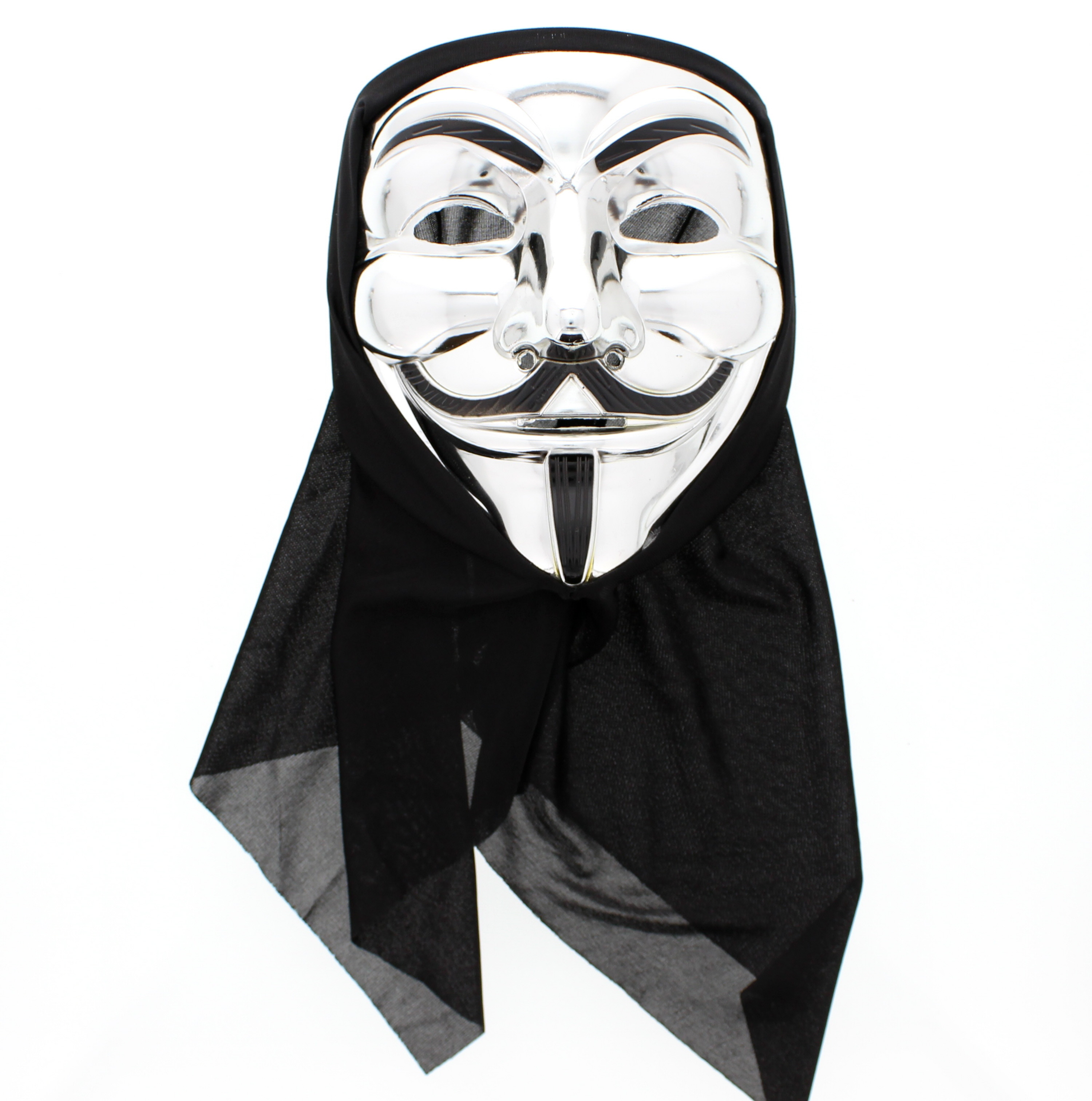 Zac's Alter Ego® Anonymous Guy Fawkes Mask with Black Cloth to Cover Head - Picture 7 of 7