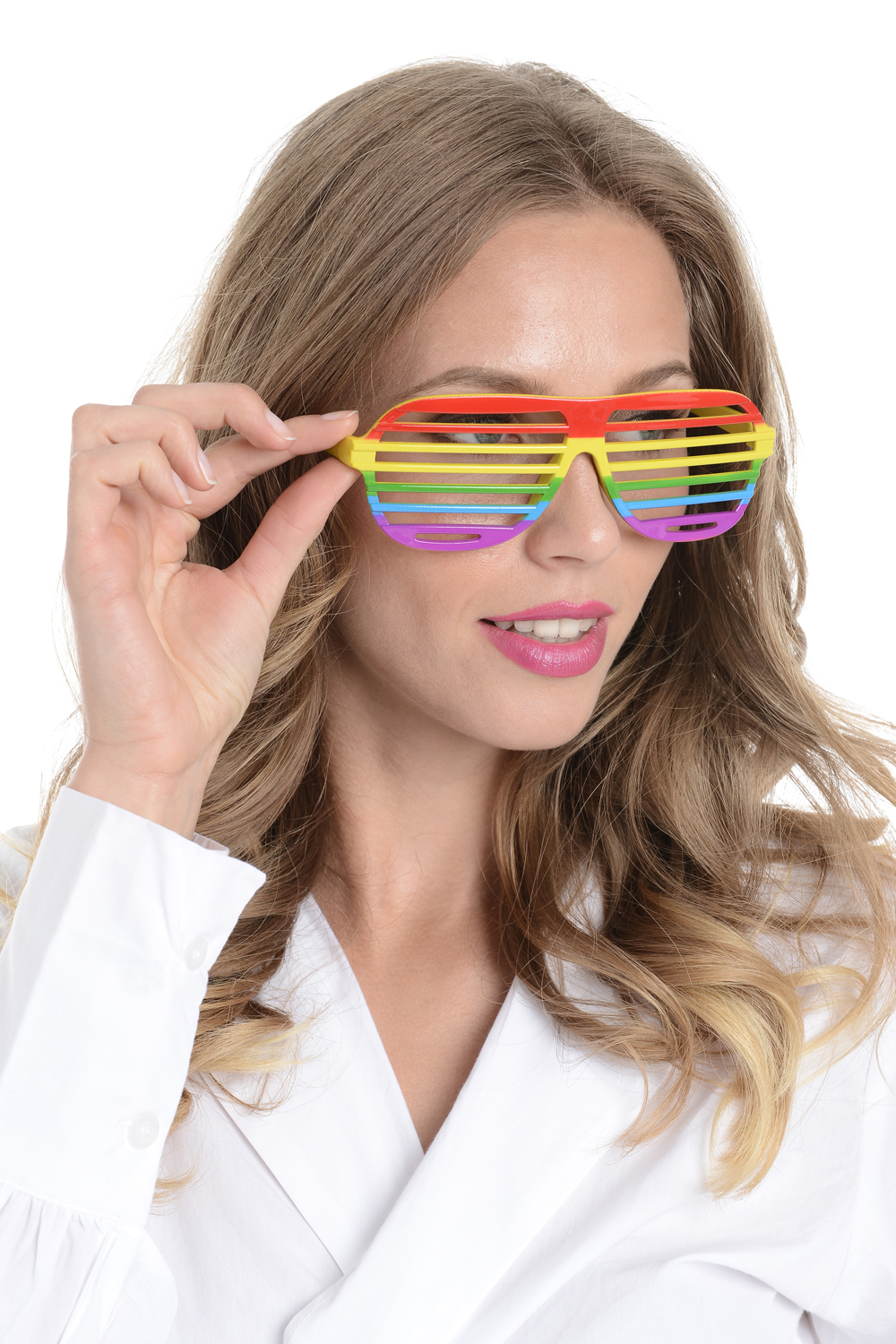 Zac's Alter Ego® Unisex Neon Fancy Dress Clubber Shutter Shades - Picture 13 of 16