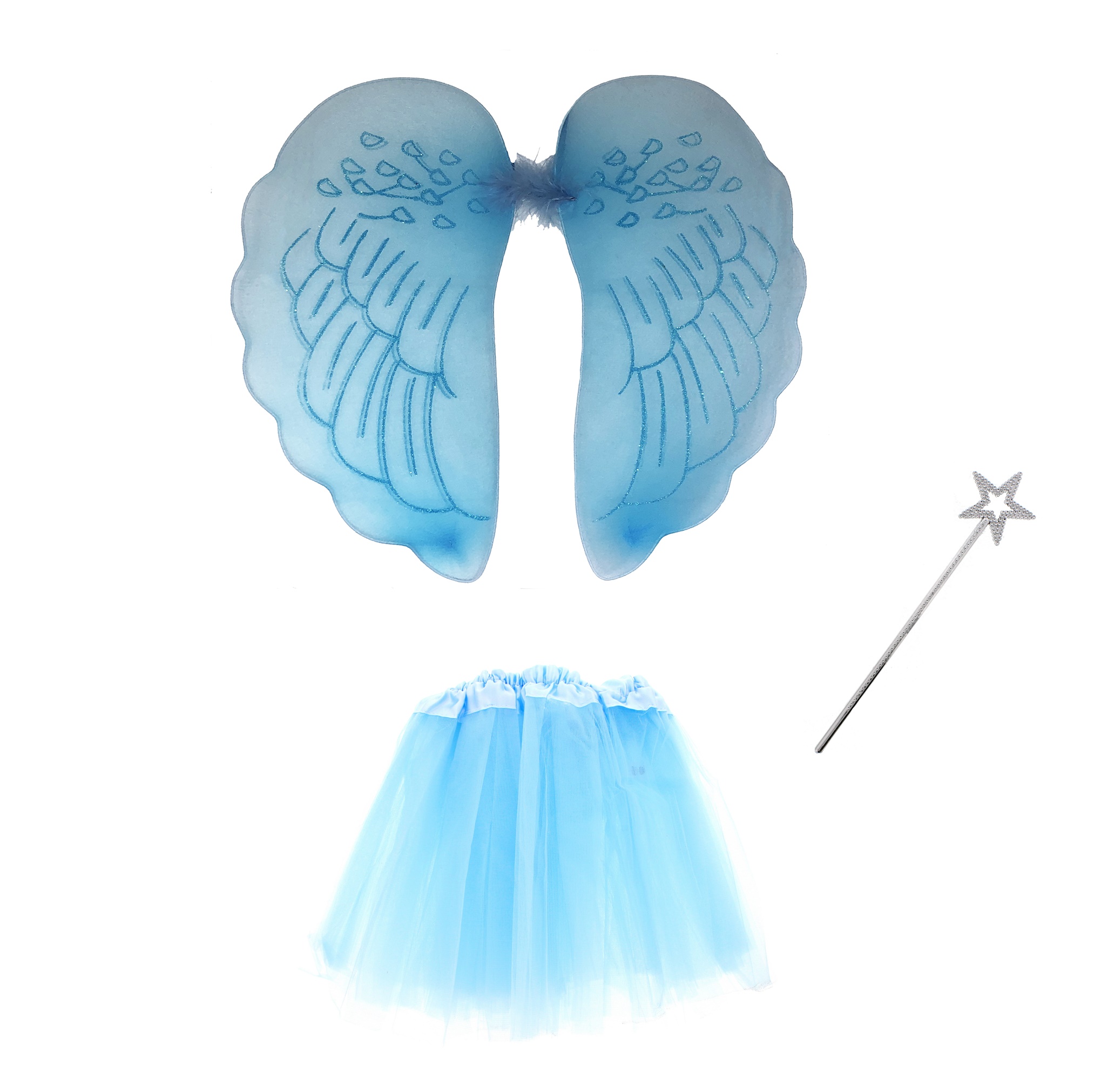 Zac's Alter Ego 3 Piece Fancy Dress Bright Angel Wings, Wand & Tutu Fairy Set - Picture 10 of 11