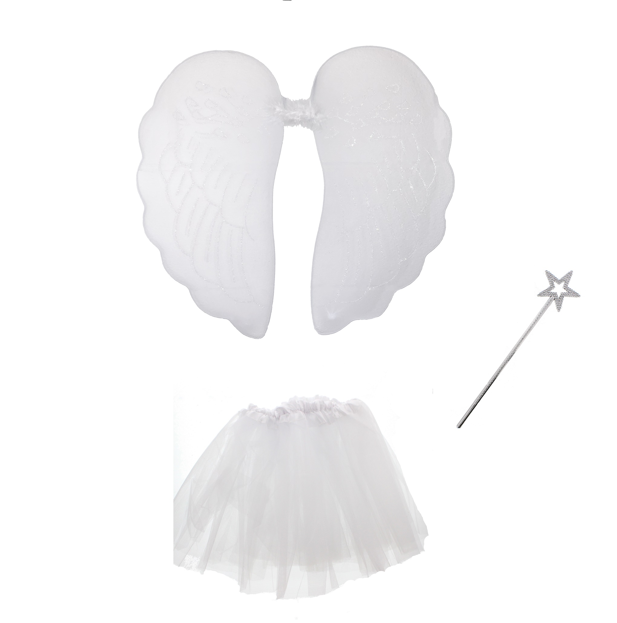 Zac's Alter Ego 3 Piece Fancy Dress Bright Angel Wings, Wand & Tutu Fairy Set - Picture 11 of 11