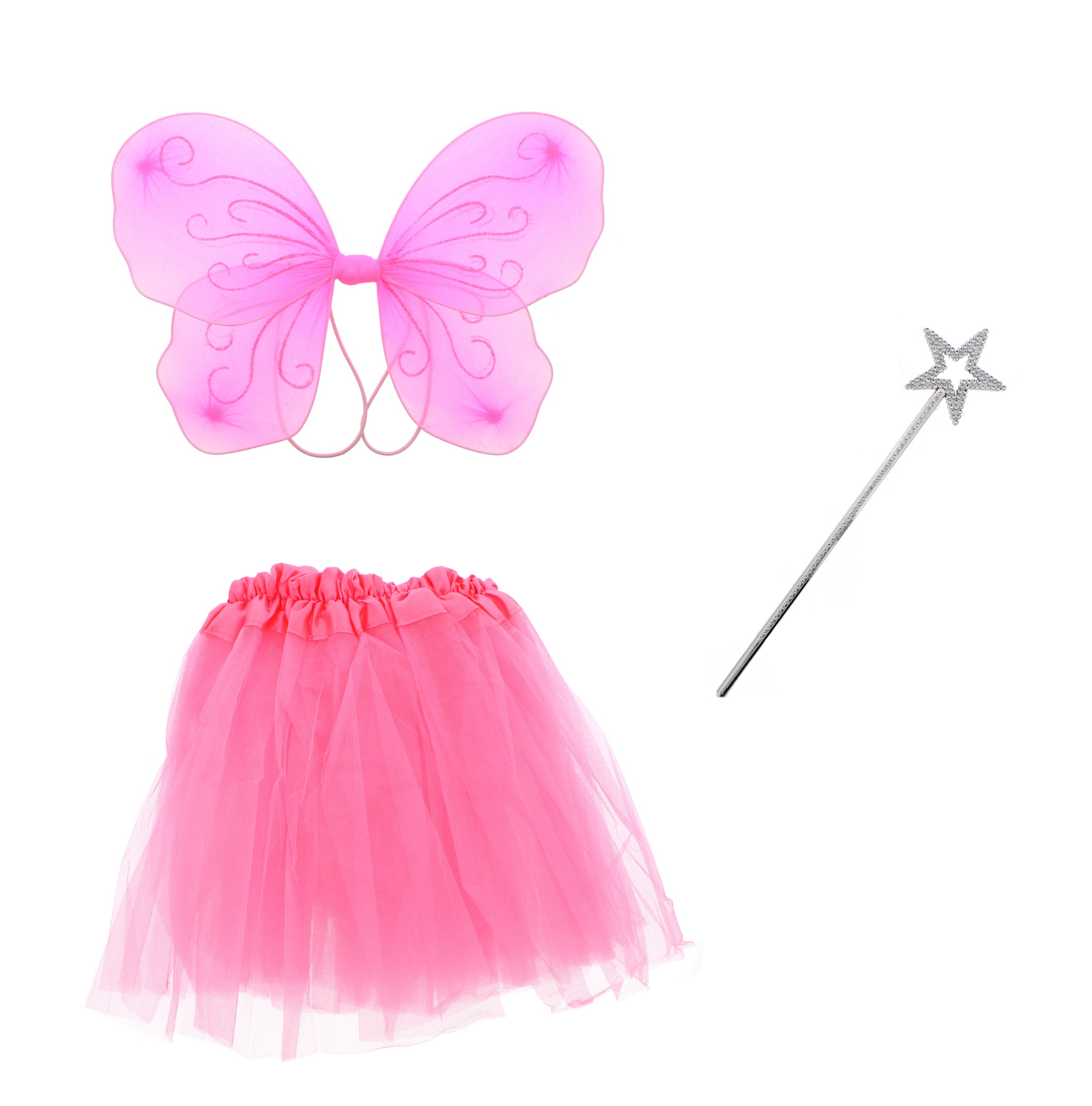 Zac's Alter Ego 3 Piece Fancy Dress Butterfly Wings, Wand & Tutu Fairy Set - Picture 7 of 11