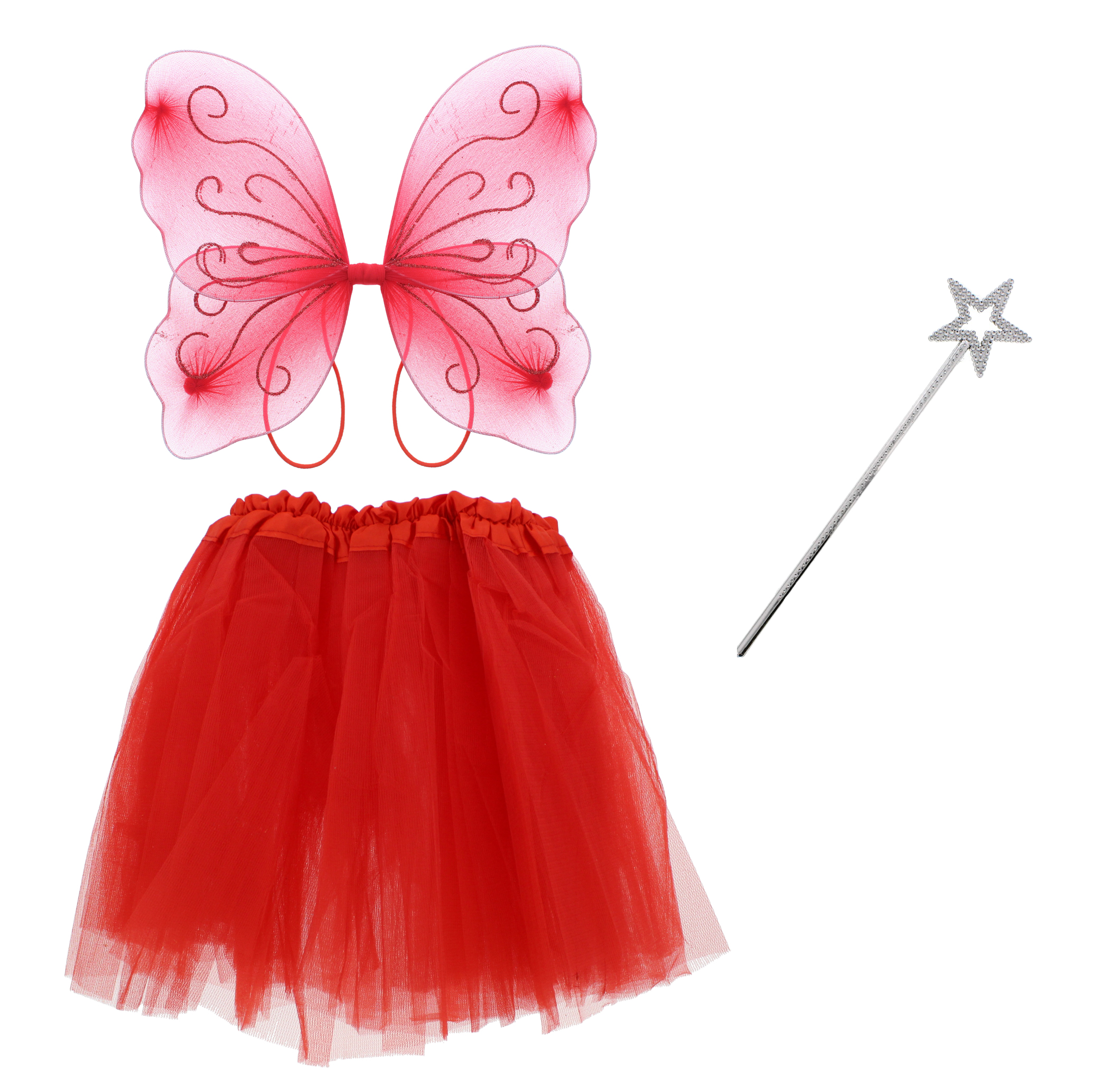 Zac's Alter Ego 3 Piece Fancy Dress Butterfly Wings, Wand & Tutu Fairy Set - Picture 10 of 11