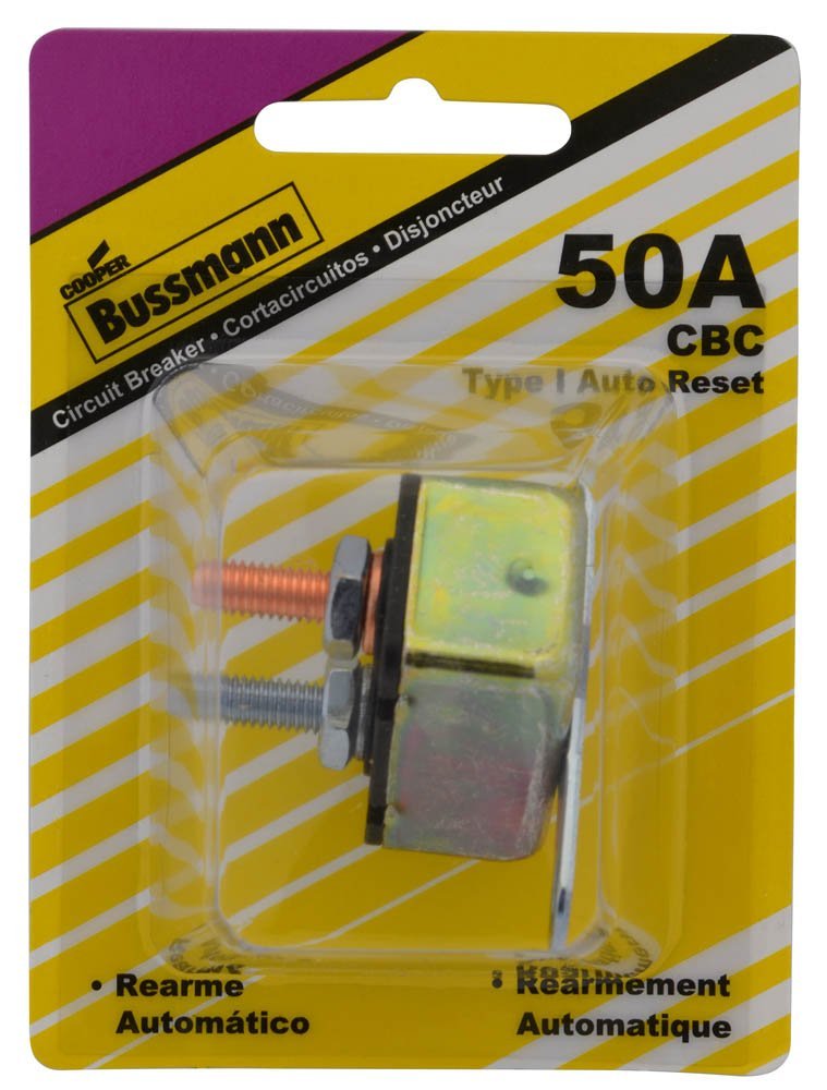 SHORT STOP CIRCUIT BREAKER 50A METAL RT BRACKET TYPE 1 12V BP//CBC-50B-RP