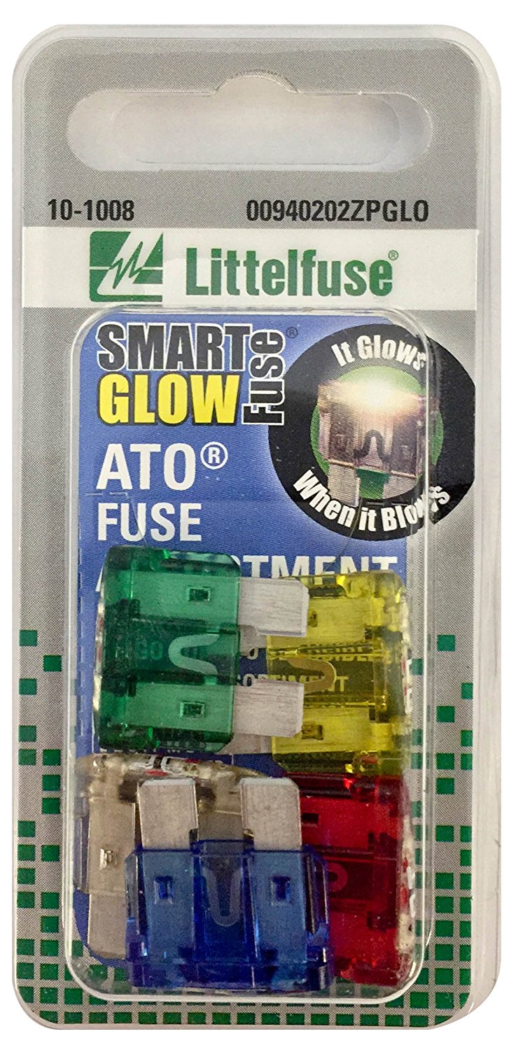 5 Piece Littelfuse 00940362ZPGLO Big ATO Smart Glow Blade Style Assorted Fuse