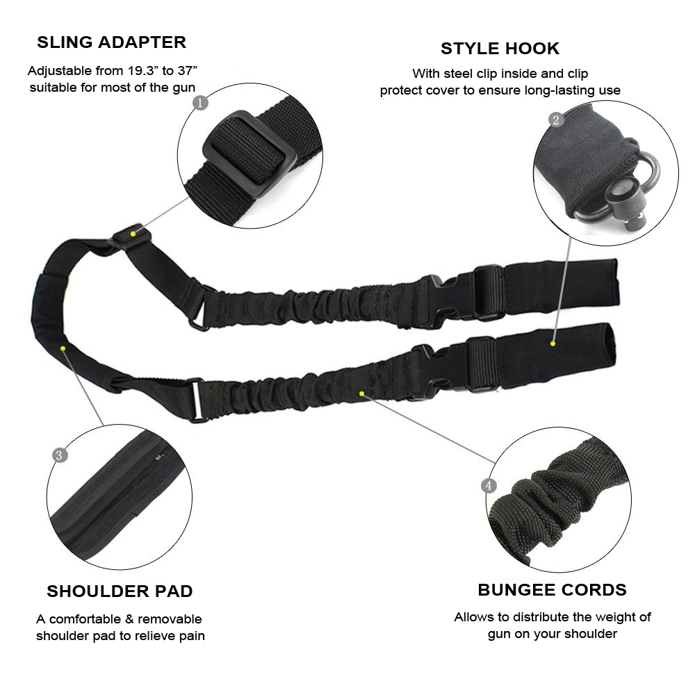 2 Point QD Series Rifle Sling w/ Shoulder Pad, Multiuse Adjustable