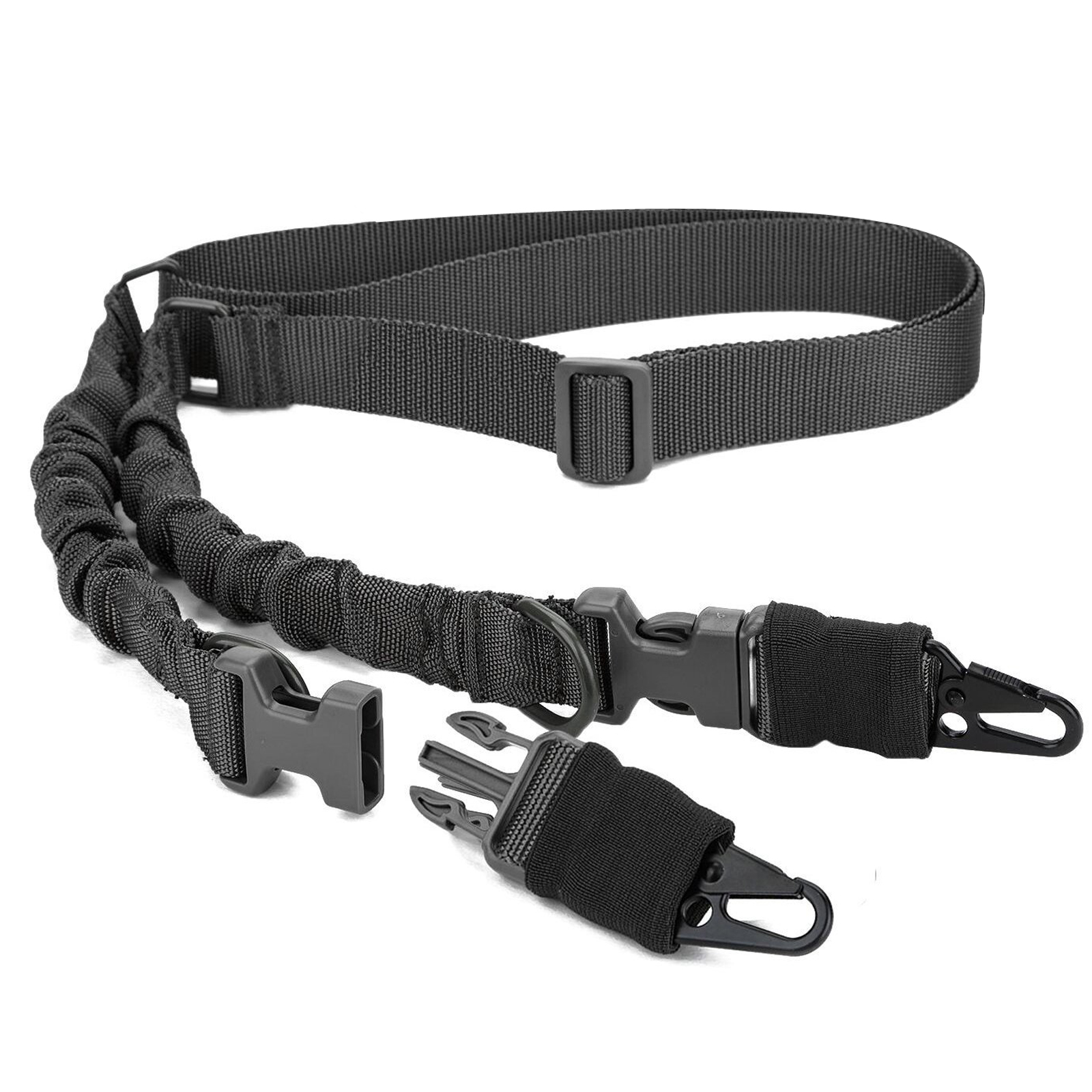Adjustable Tactical Sling QD 1 or 2 Point Bungee Quick Release Detach