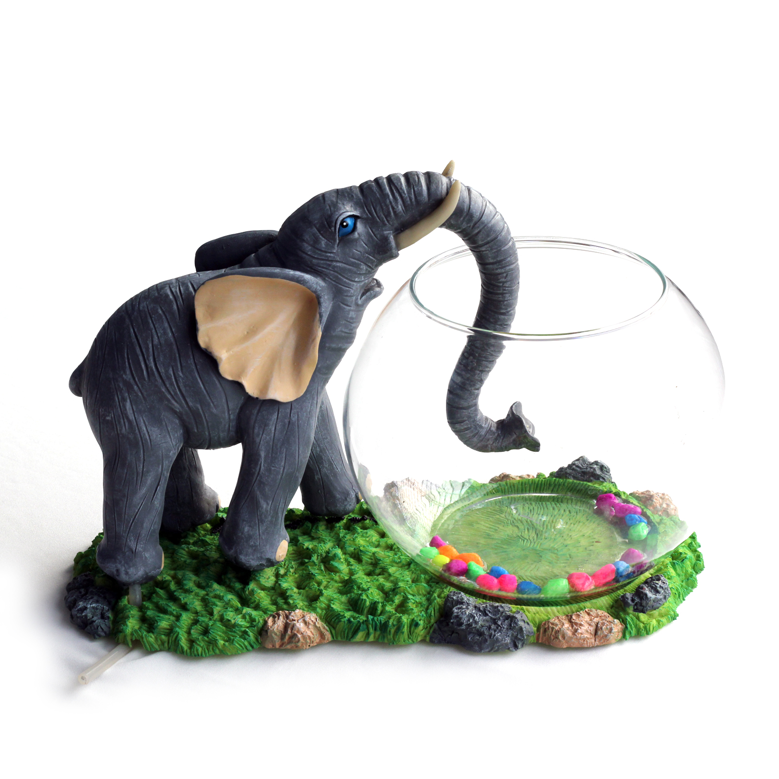 Aquarium Round Glass Fish Bowl Betta Home Decoration Synthetic Resin