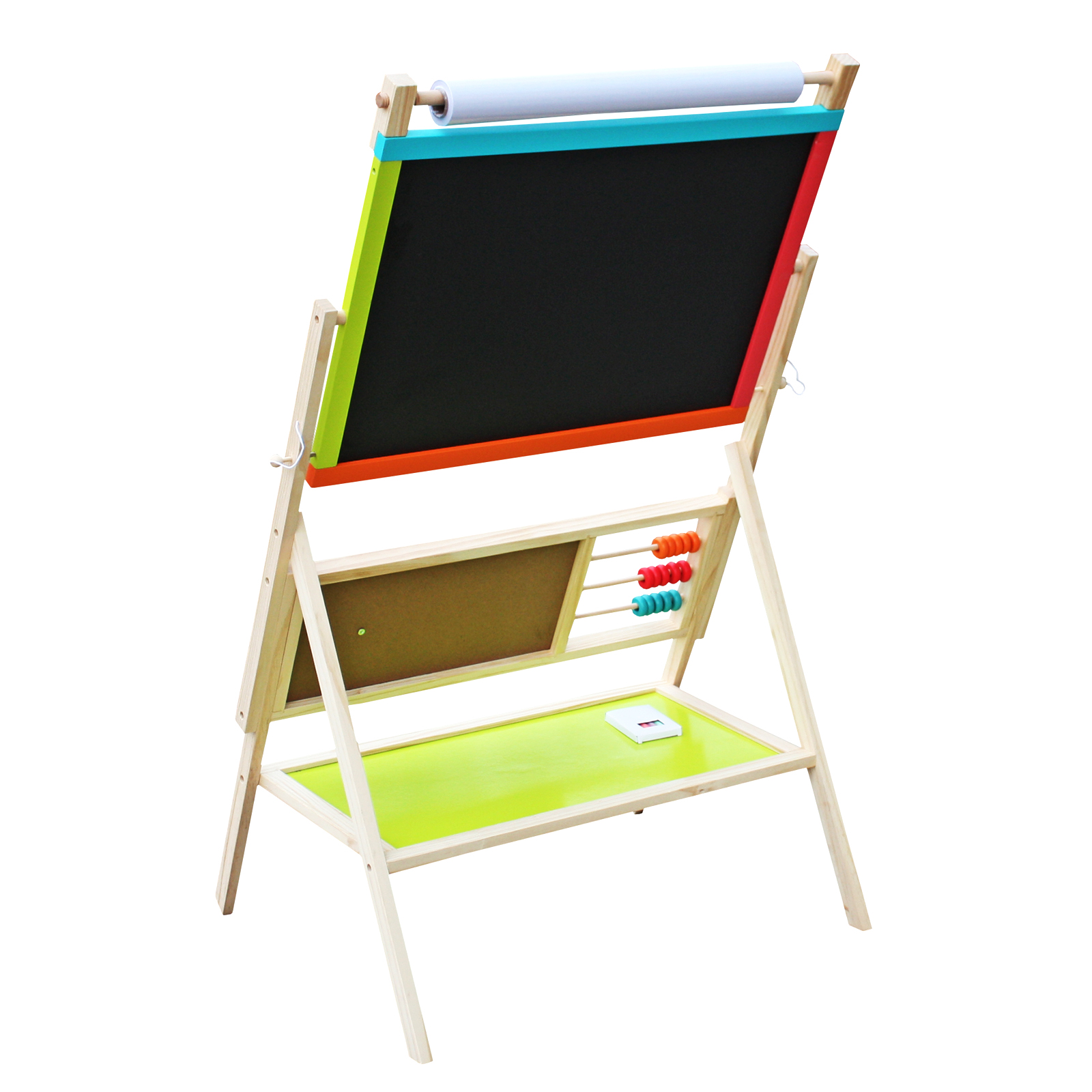 Wooden Standing Art Easel with Whiteboard, Chalkboard, Paper Roll eBay