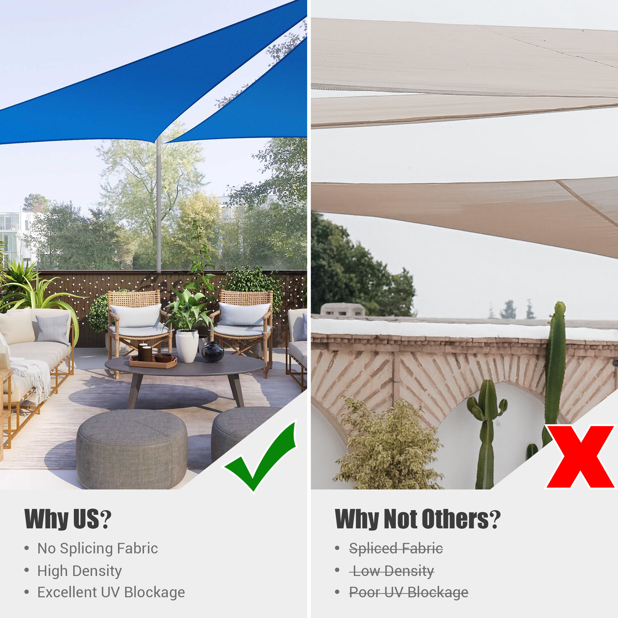 20' 300D Sun Shade Sail Canopy Patio UV Block Top Rectangle Cover Outdoor U 20' 300D Sun Shade Sail Canopy Patio UV Block Top Rectangle Cover Outdoor U