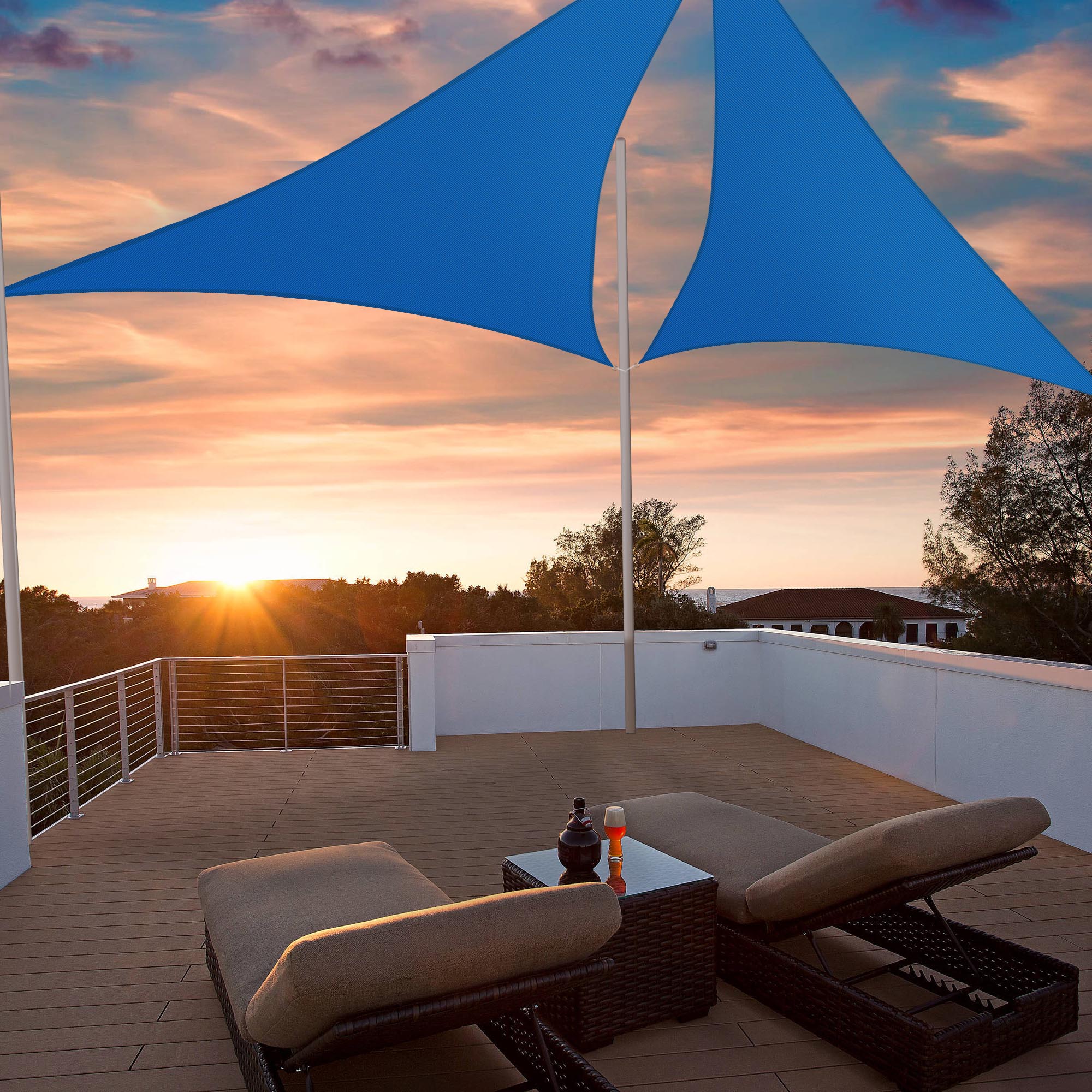 2x Sun Shade Sail Patio Outdoor Canopy Pool UV Block Cover Triangle Square Shade eBay