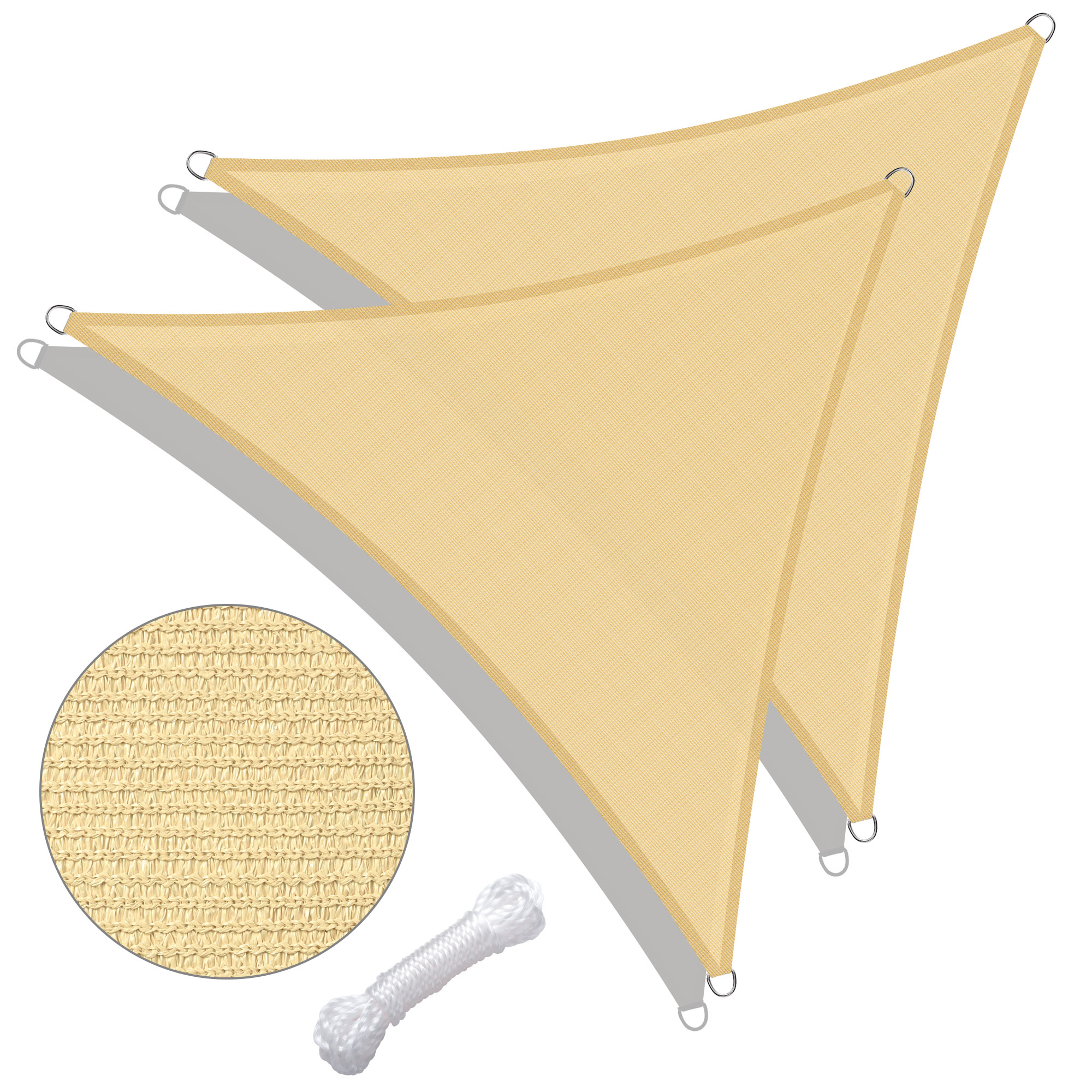 Triangle Sun Shade Sail Canopy UV Block Patio Garden Yard Pool Outdoor - Picture 78 of 89