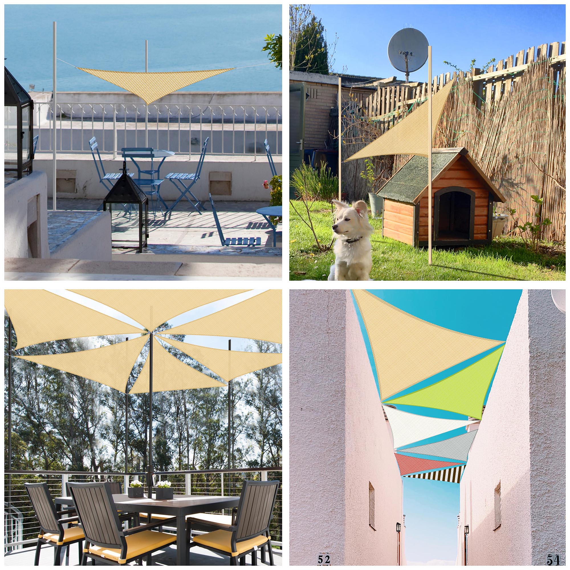 3FT//5FT//7FT 97/% UV Block Triangle Sun Shade Sail Canopy Patio Outdoor Garden