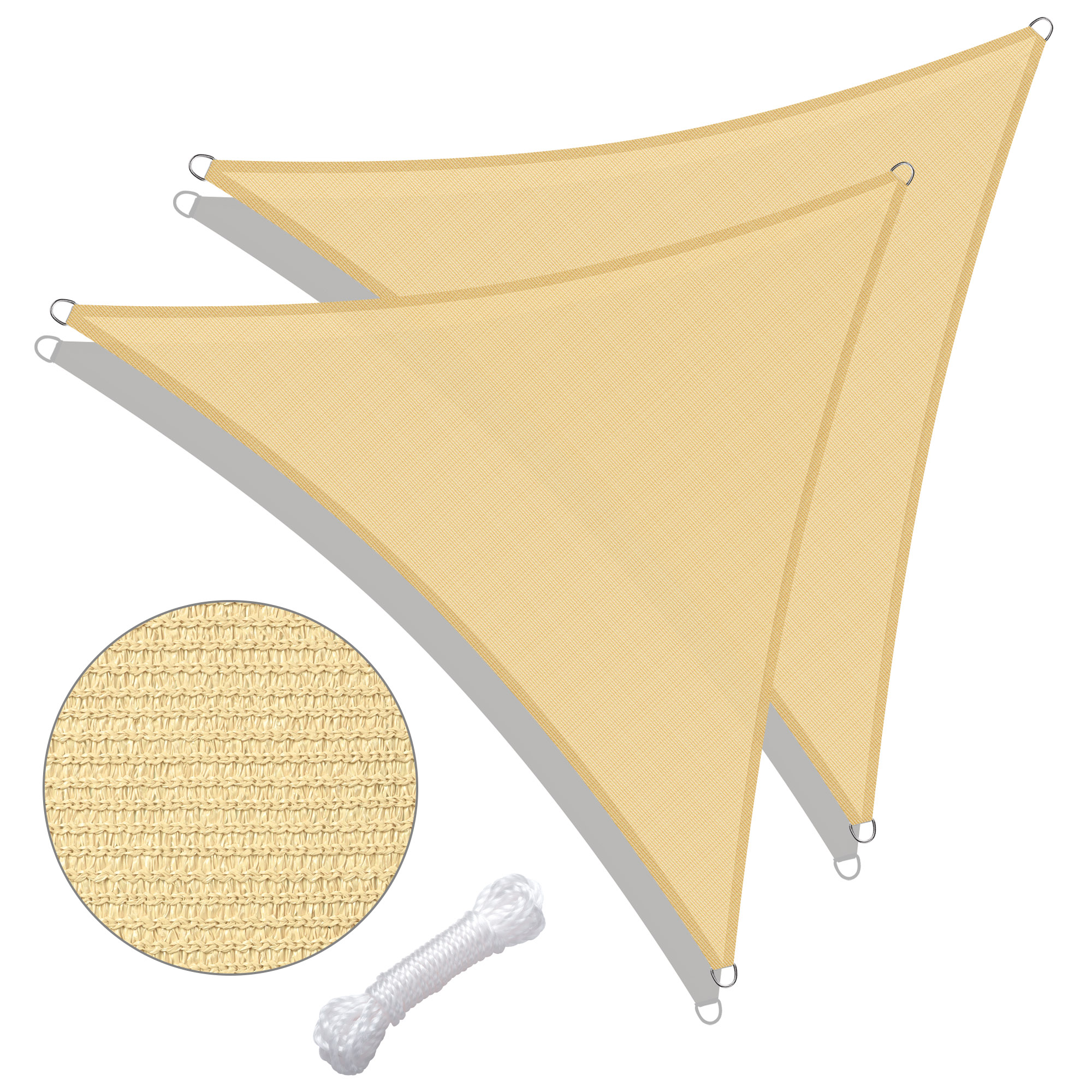 Triangle Sun Shade Sail Canopy UV Block Patio Garden Yard Pool Outdoor - Picture 83 of 89