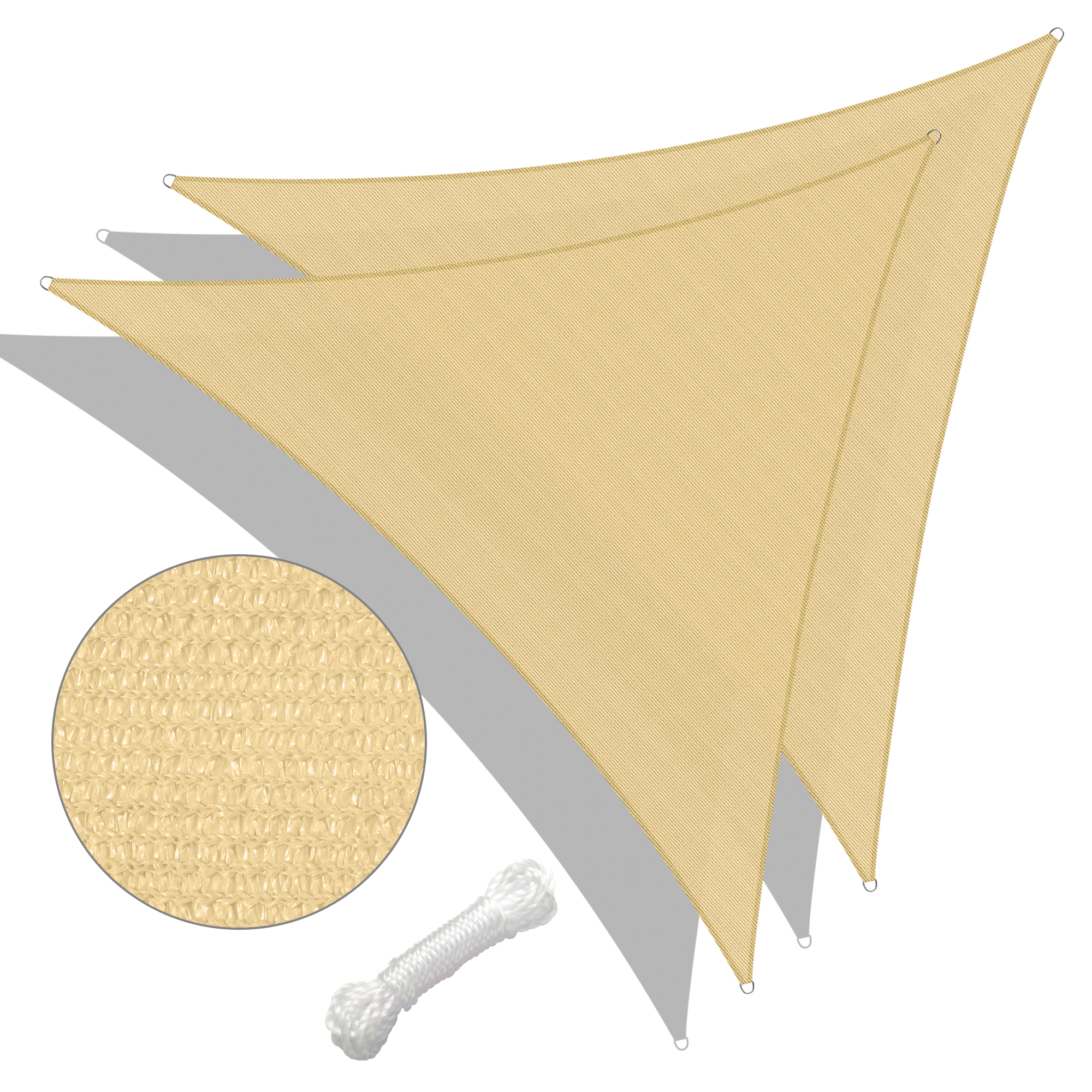 Triangle Sun Shade Sail Canopy UV Block Patio Garden Yard Pool Outdoor - Picture 72 of 89