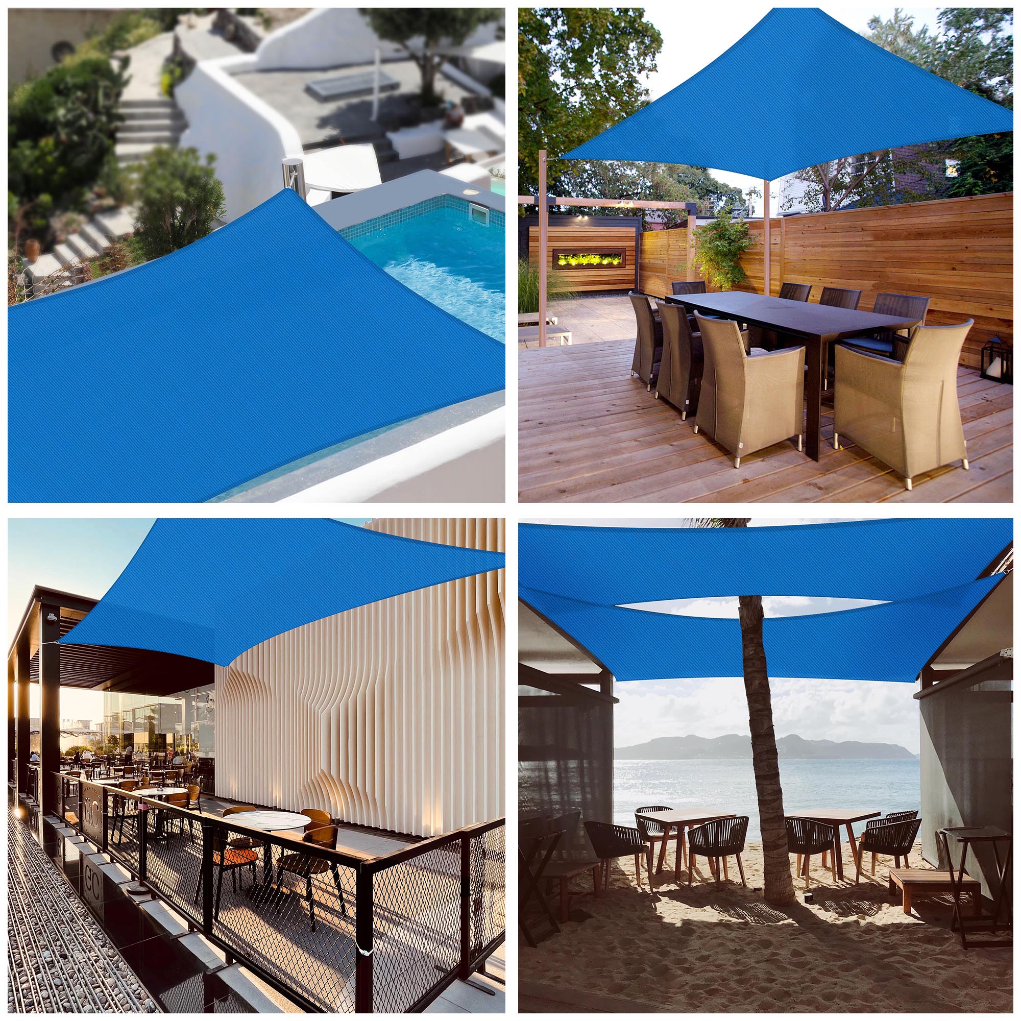 10x8FT 97 UV Block Rectangle Sun Shade Sail Canopy Outdoor Patio Pool