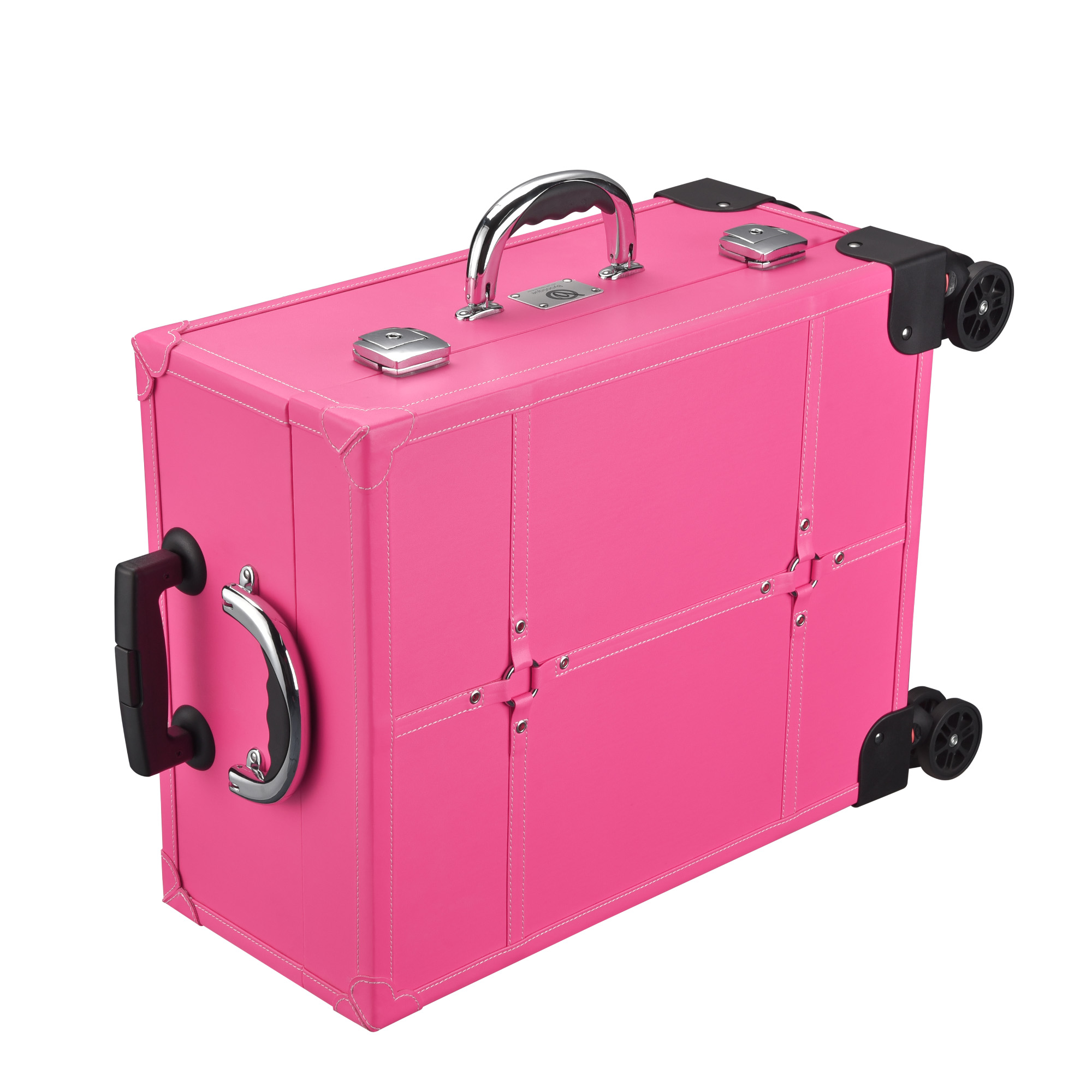 Byootique Tabletop Makeup Train Case Wheeled LED Light Mirror Cosmetic