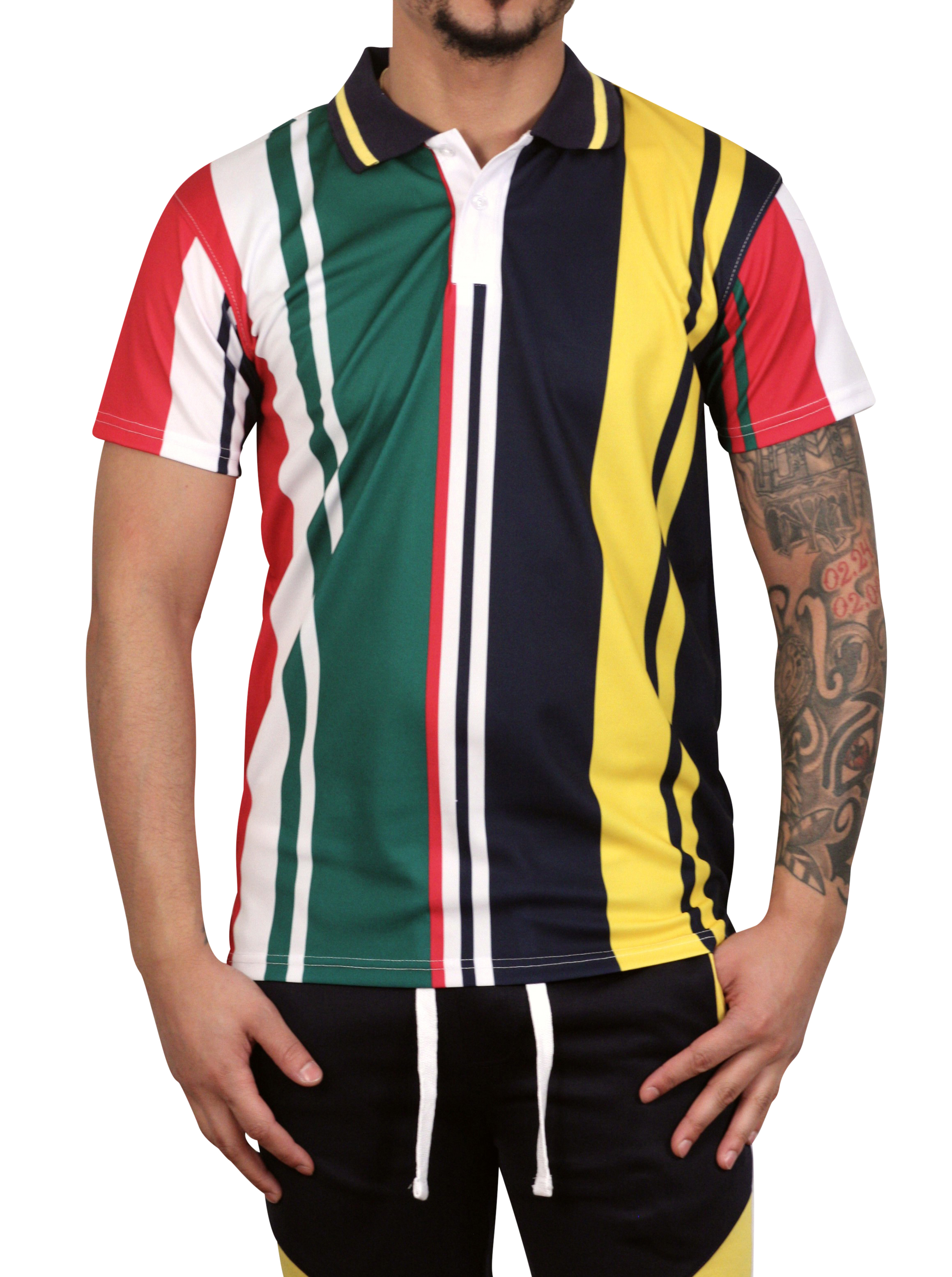 BLEECKER /& MERCER Printed Poly Polo Shirt Navy