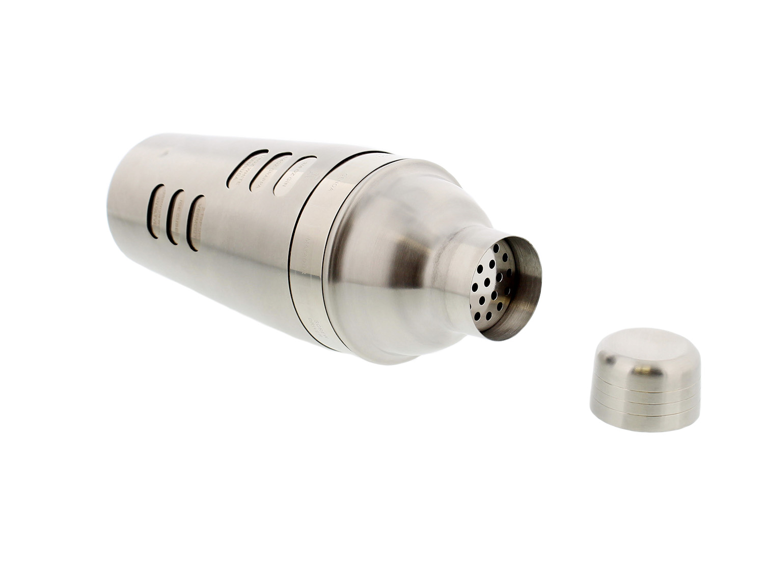 Cocktail Shaker 24 Ounces with Strainer Lid and Drink Recipe Device