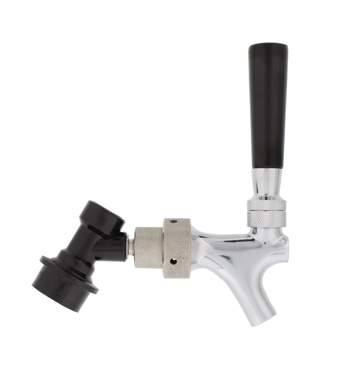 Compact Chrome Plated Brass Beer Keg Tap Dispenser Faucet with Ball