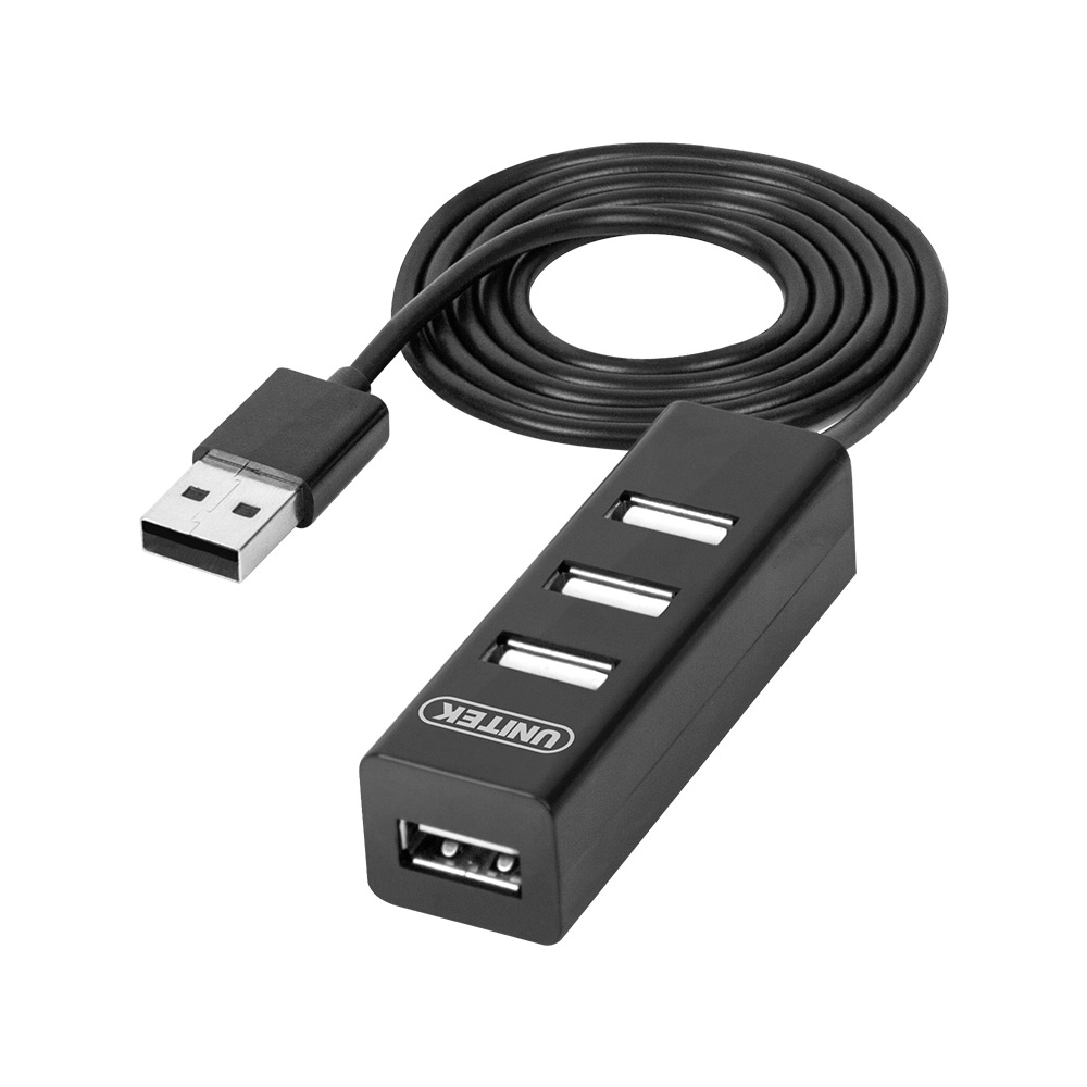 UNITEK 4Port USB 2.0 Data Hub Adapter 31" Long Cable For PC Laptop