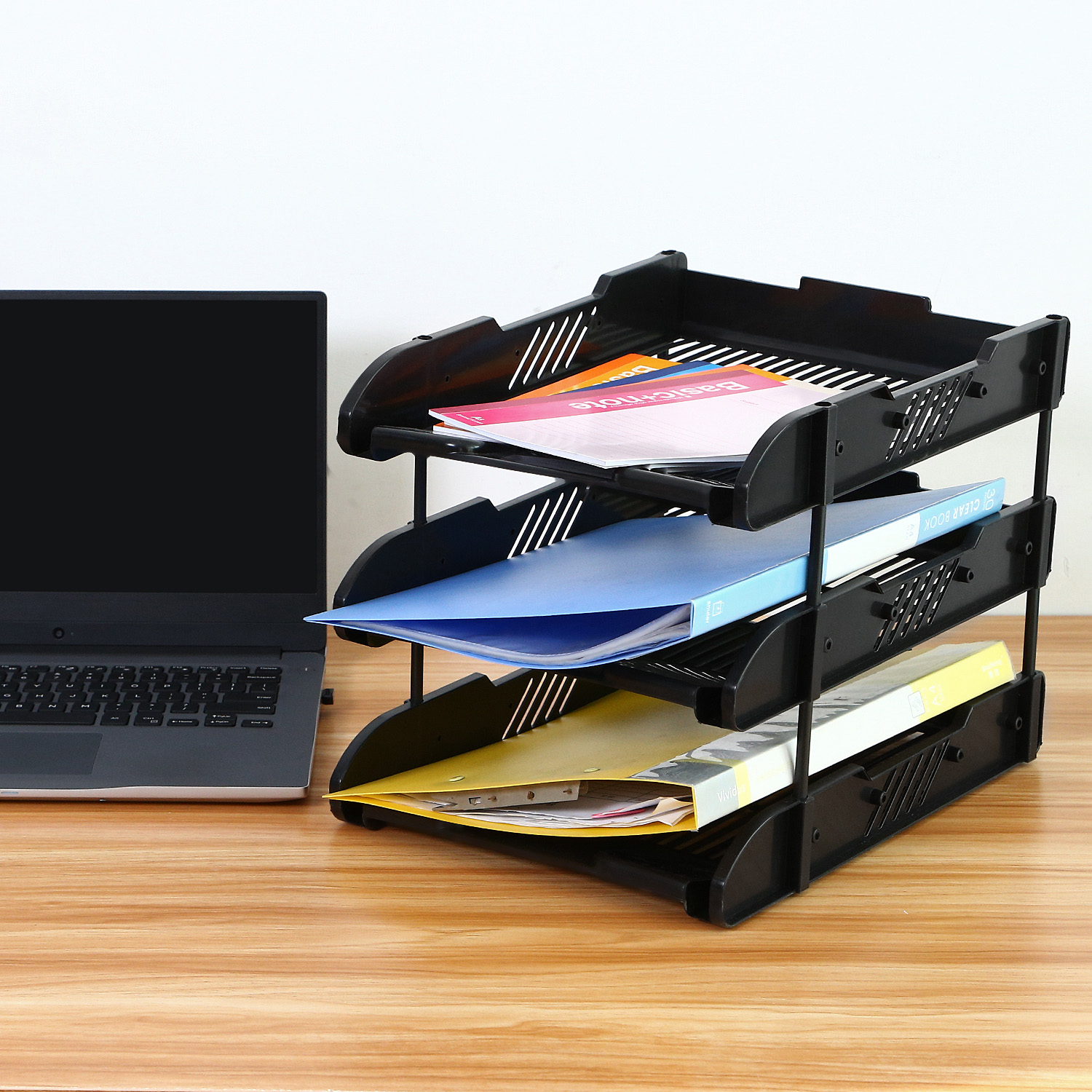 Office 3 Tier File Document Organizer Rack Desk Letter Tray Holder