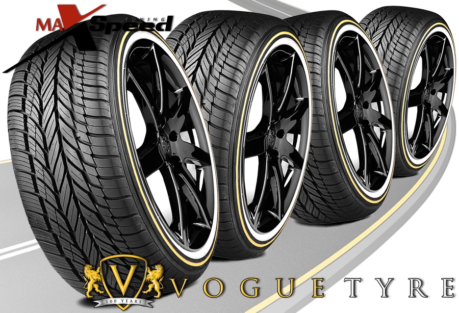 (4) Vogue Custom Built Radial VIII 245/45R18 100V XL White/Gold