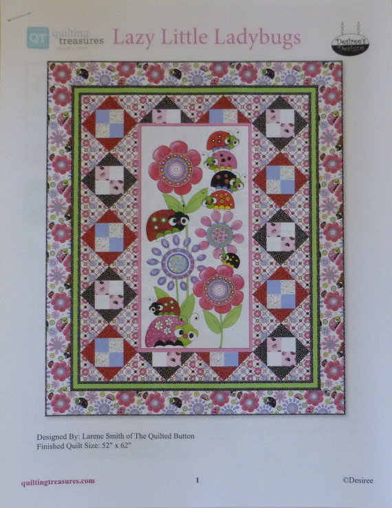 Quilt Kit~Lazy Little Ladybugs~ Pattern & Fabric~Top/Binding,Quilting Treasures eBay