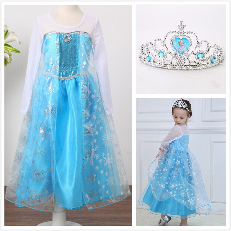 Elsa Eiskönigin Kostüm Für Mädchen – Komplettset Mit Kleid, Umhang, Krone, Zauberstab & Accessoires
