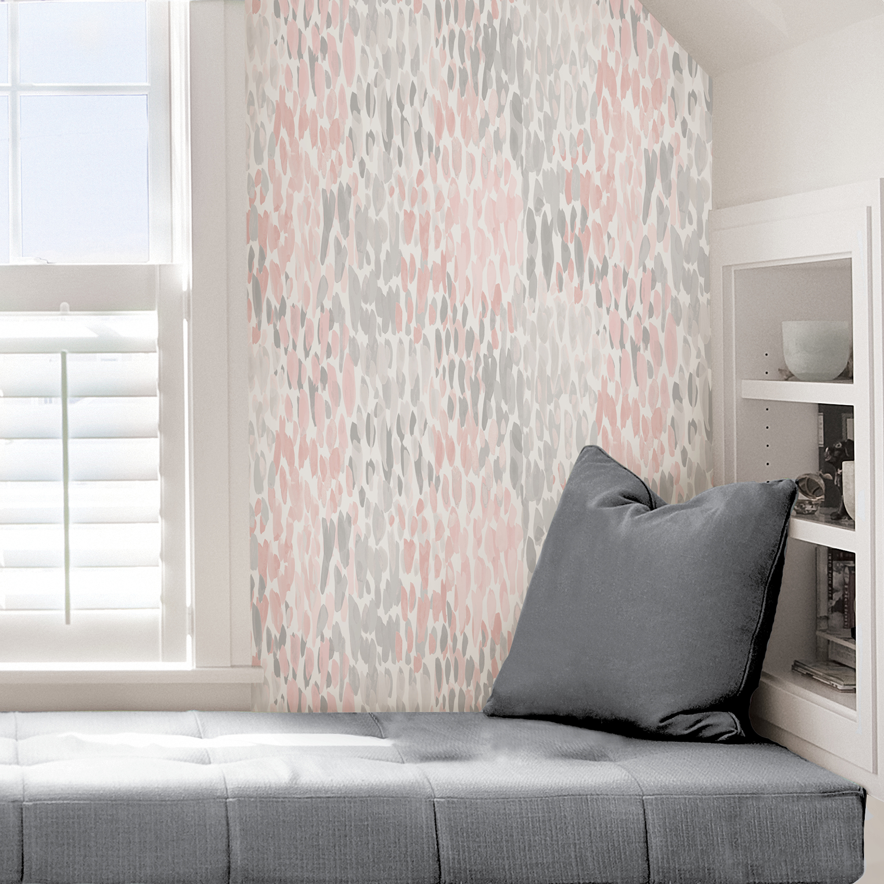 NuWallpaper by Brewster NU2920 Blush Make It Rain Peel & Stick
