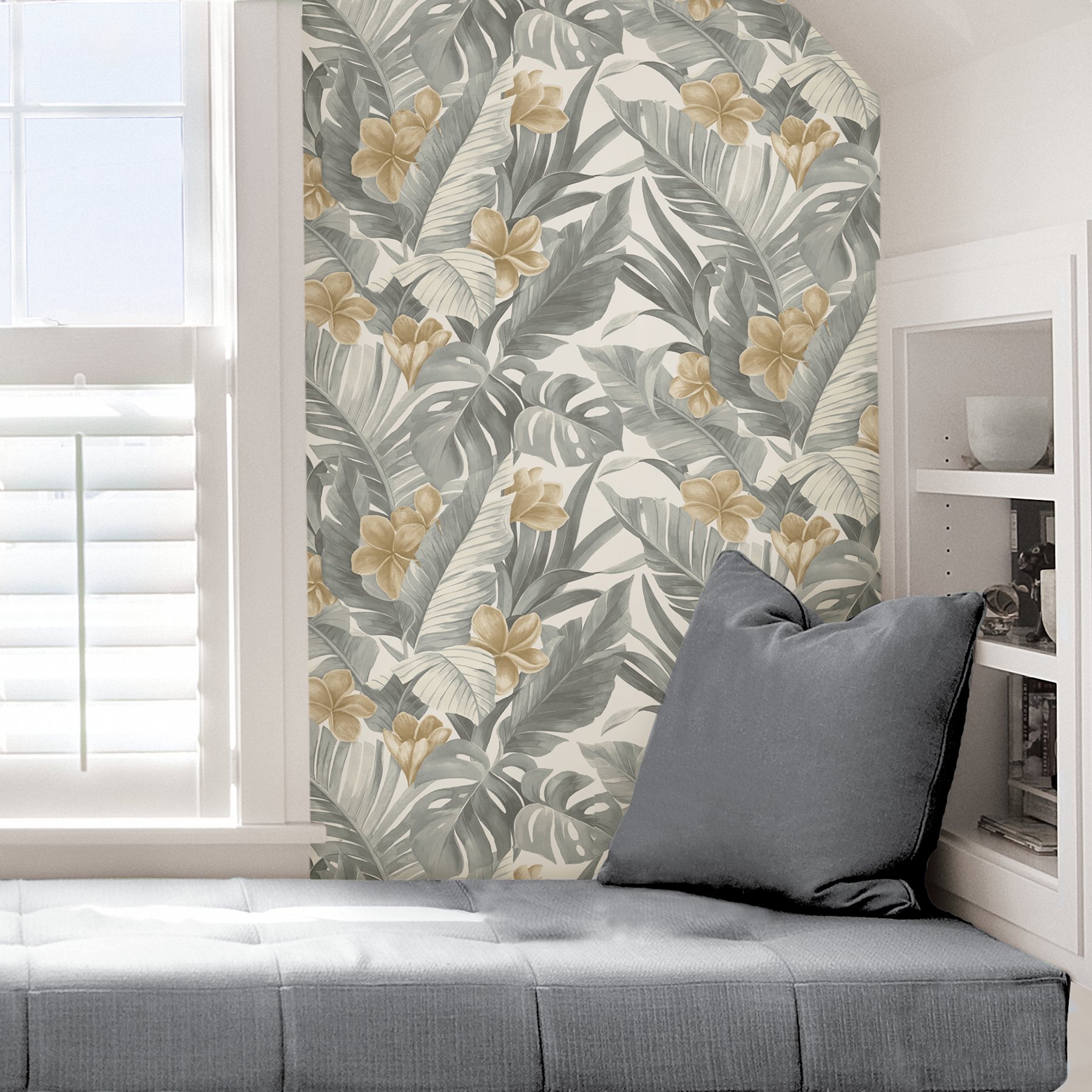NuWallpaper by Brewster NU2927 Neutral Paradise Peel & Stick Wallpaper