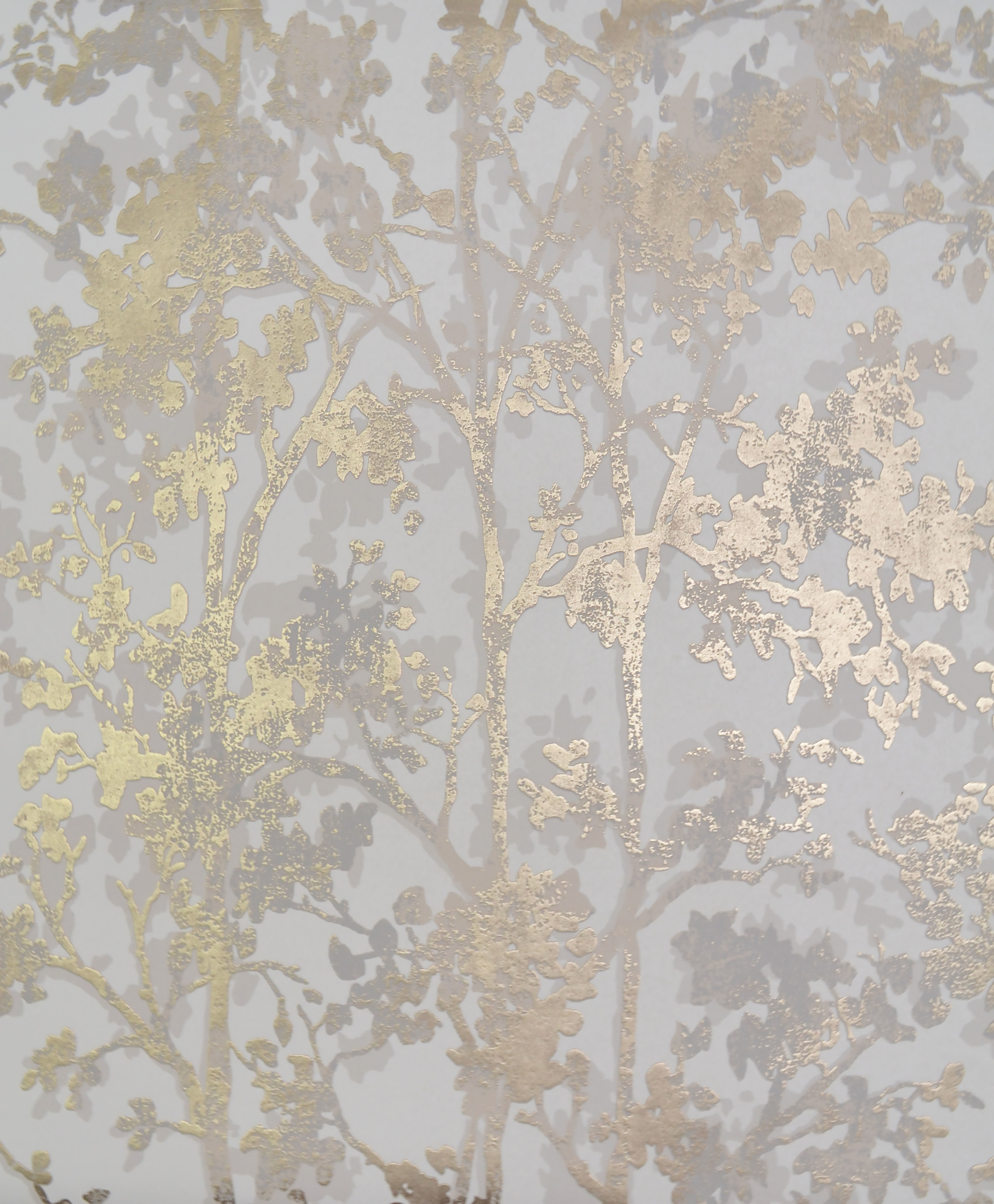 York Wallcoverings NW3583 Modern Metals Shimmering Foliage Wallpaper  White Gold