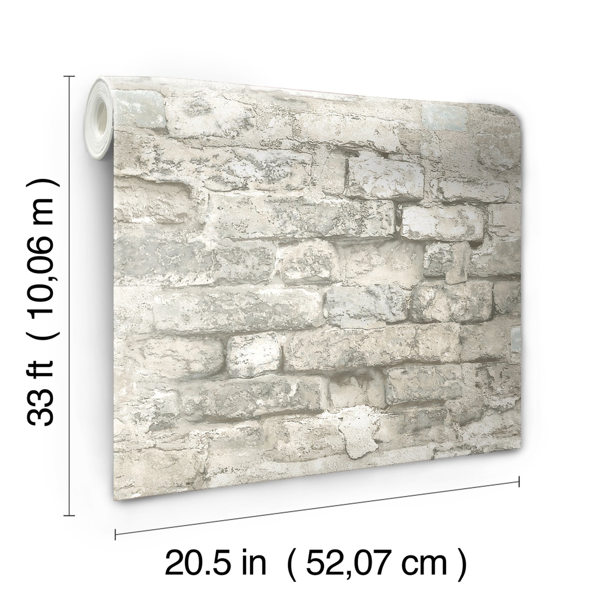 York Wallcoverings UC3835 Modern Art Brick Alley Wallpaper White