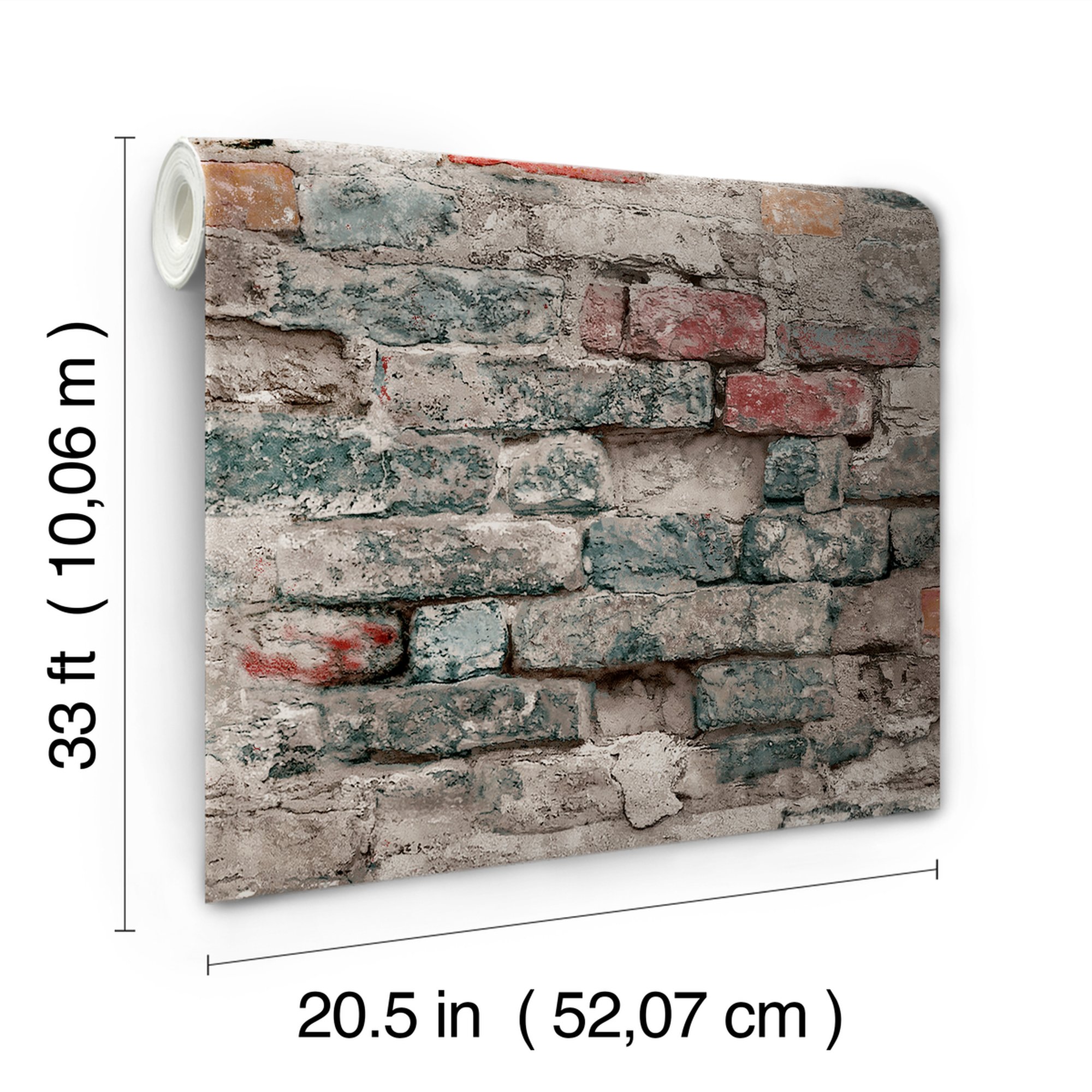 York Wallcoverings UC3838 Modern Art Brick Alley Wallpaper Blue