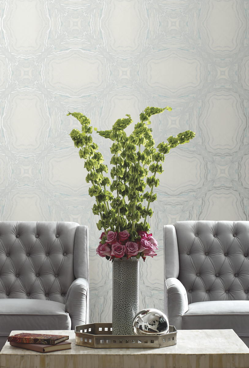 York Y6230604 Antonina Vella Stone Kaleidoscope Wallpaper Blue