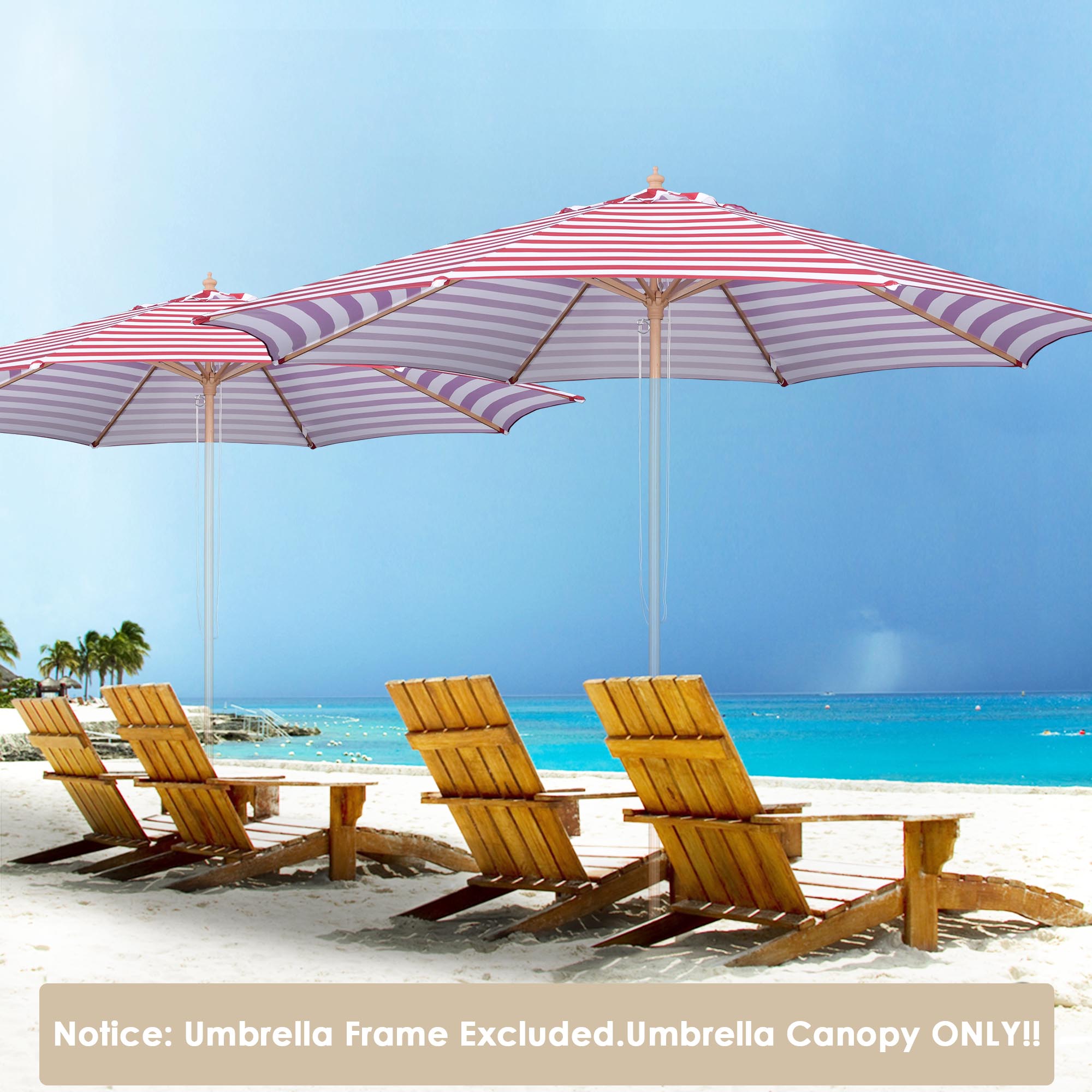 13 Ft Patio Umbrella Replacement Canopy Market Outdoor Beach Poolside Top Cover - Picture 23 of 36