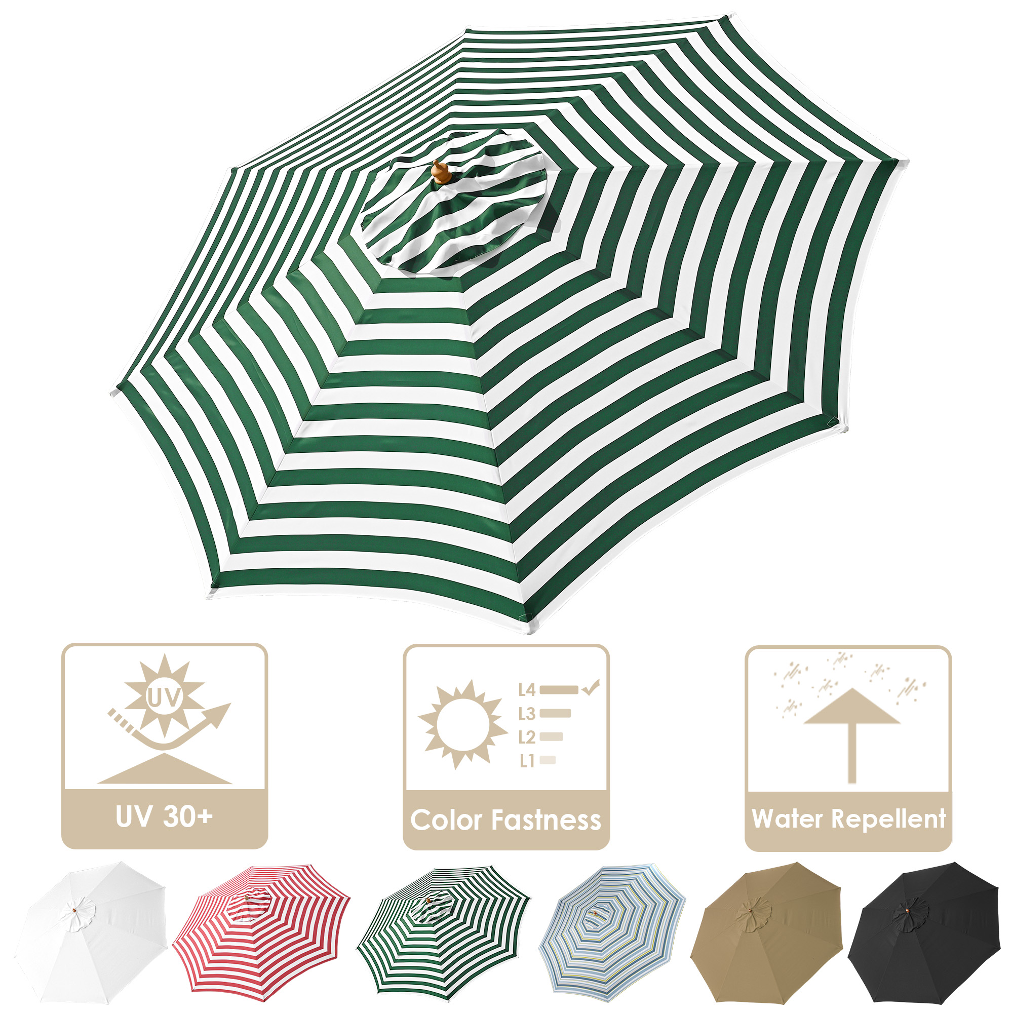 13 Ft Patio Umbrella Replacement Canopy Market Outdoor Beach Poolside Top Cover - Picture 14 of 36