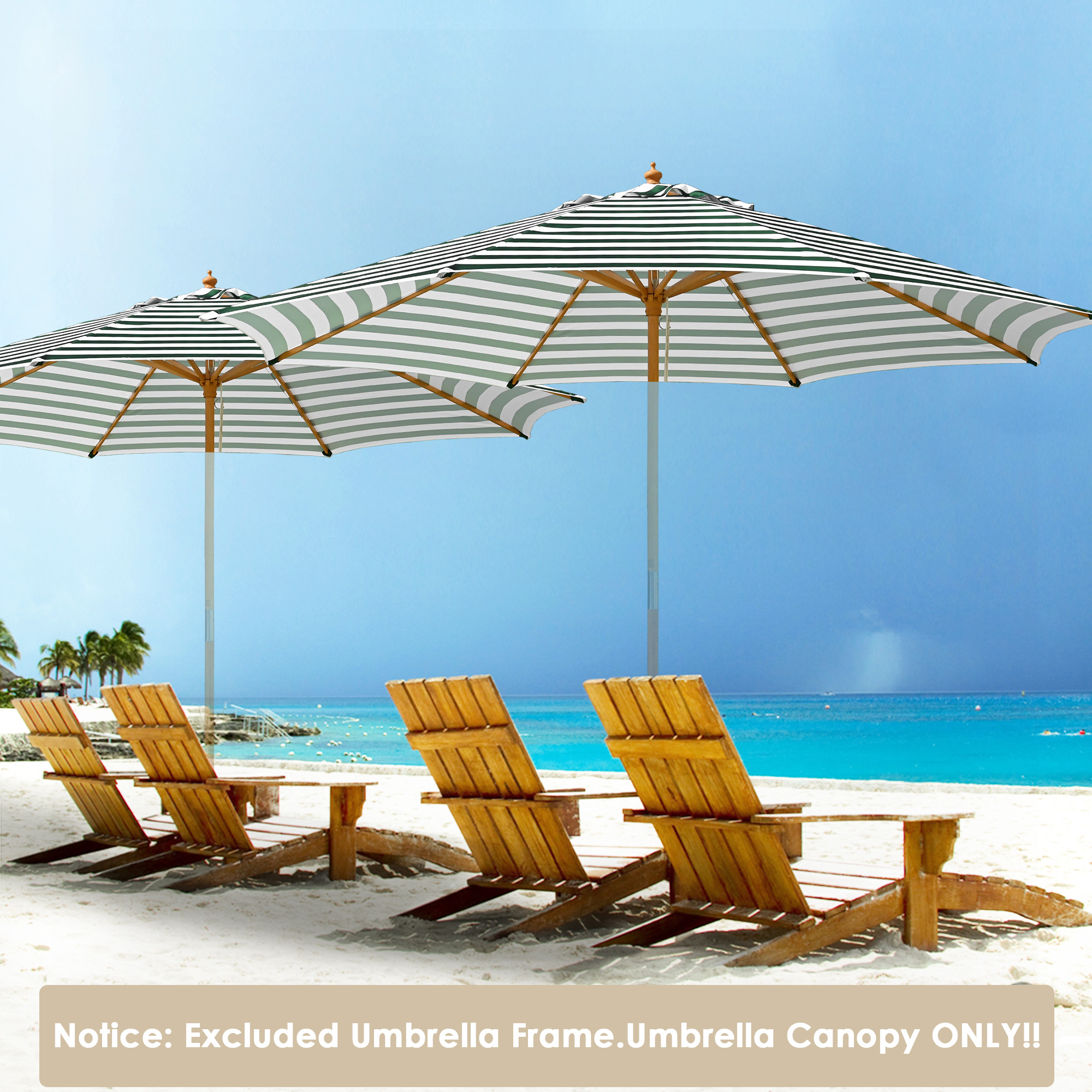13 Ft Patio Umbrella Replacement Canopy Market Outdoor Beach Poolside Top Cover - Picture 13 of 36