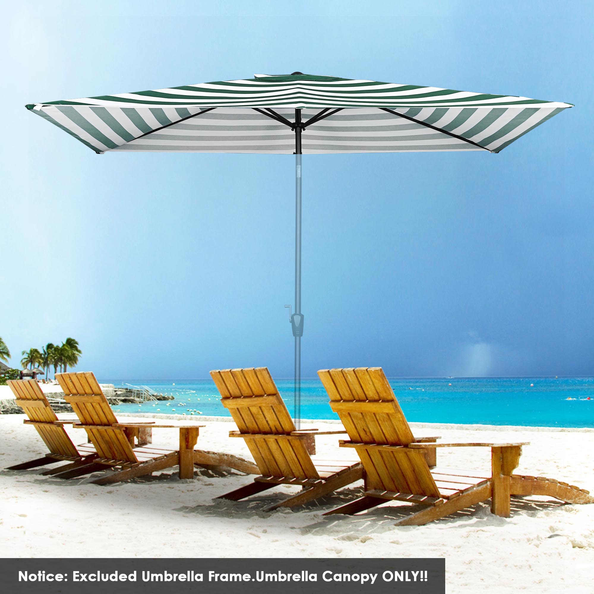 6.5x10' Umbrella Canopy Top Cover ONLY Universal Replacement Patio Beach Outdoor