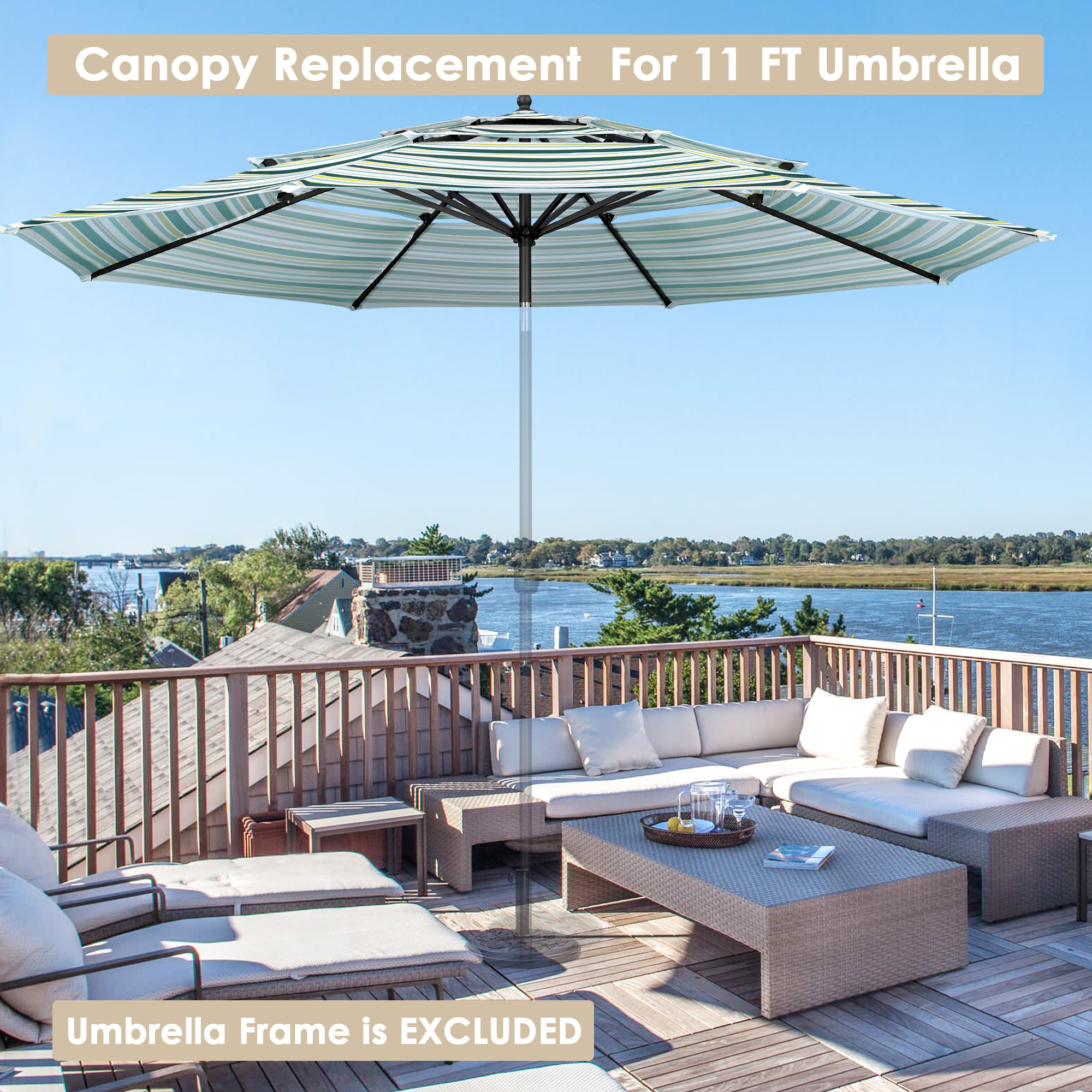 11' patio umbrella 13x13 ft / 11x15 ft Outdoor Patio Umbrella