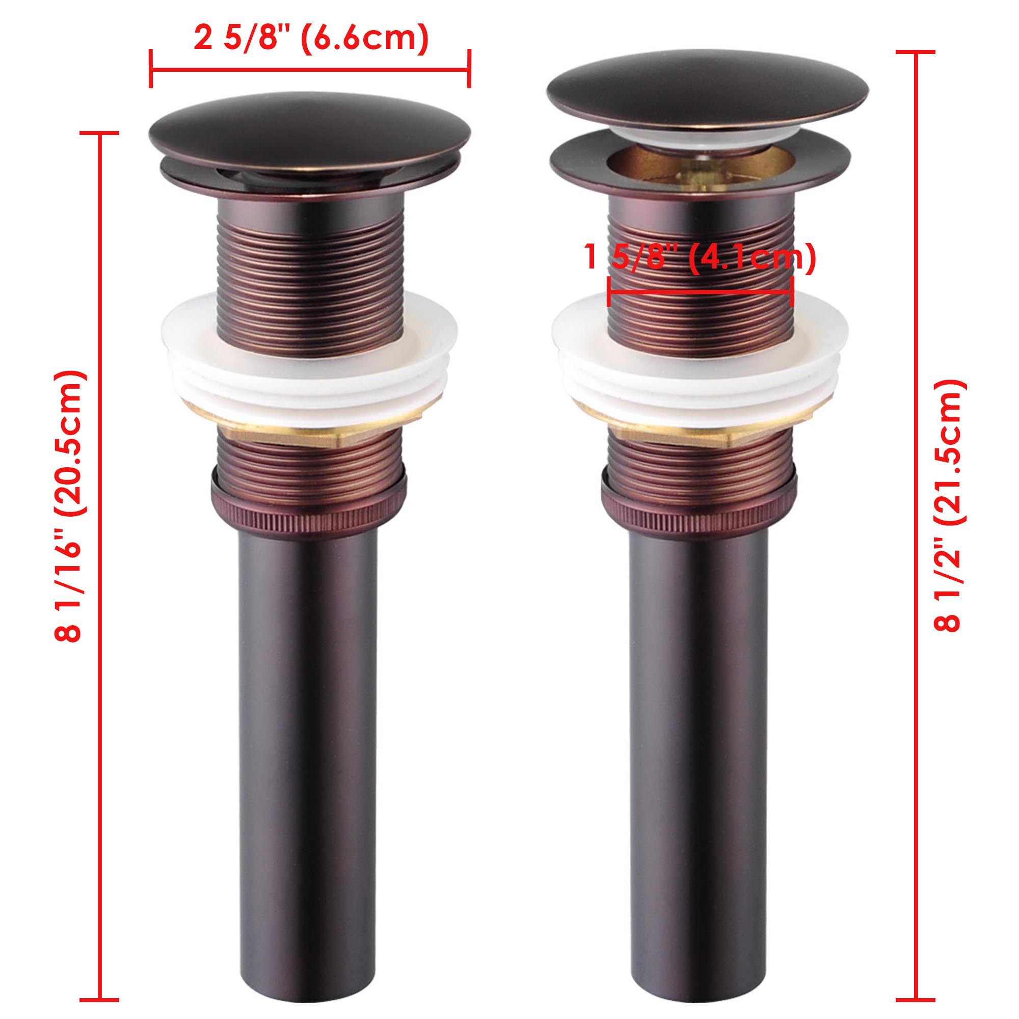 Aquaterior Bathroom Pop Up Drain Assembly for 42-61mm Vessel Sink Basin Hole - Picture 7 of 13