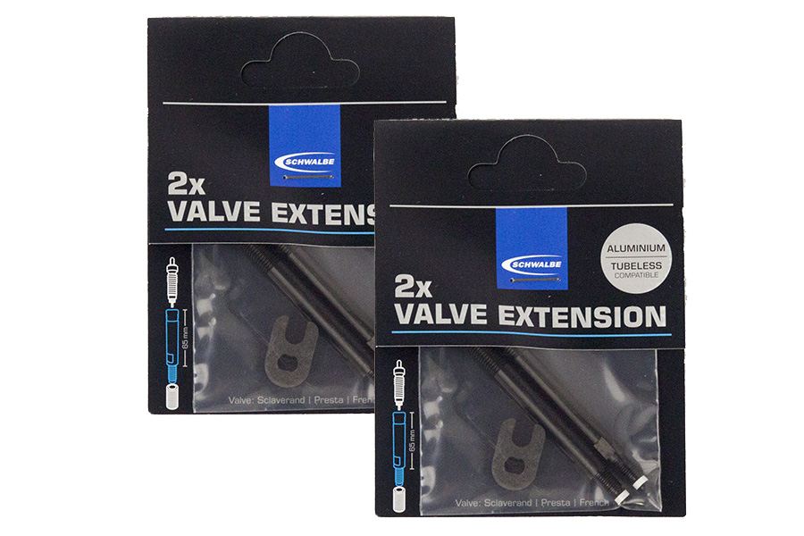 4 Pack 2016 Pair Schwalbe Schwalbe Presta Valve Extension RVC 65mm Tubular Tire