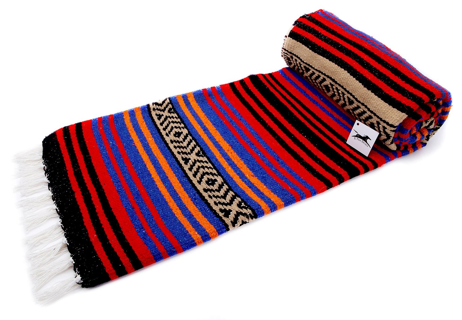 Peyote Falsa Stripe Hippie Blanket, HandWoven Acrylic,El Paso Designs